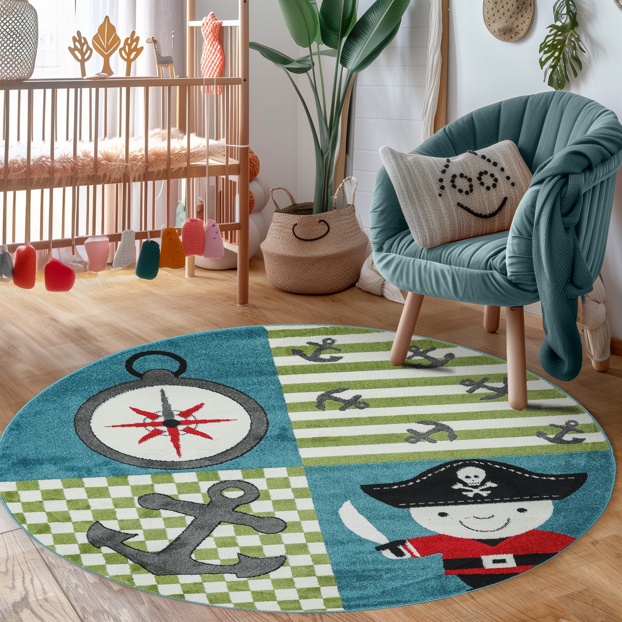 Children's carpet boy pirate design baby room carpet children's room easy to care for