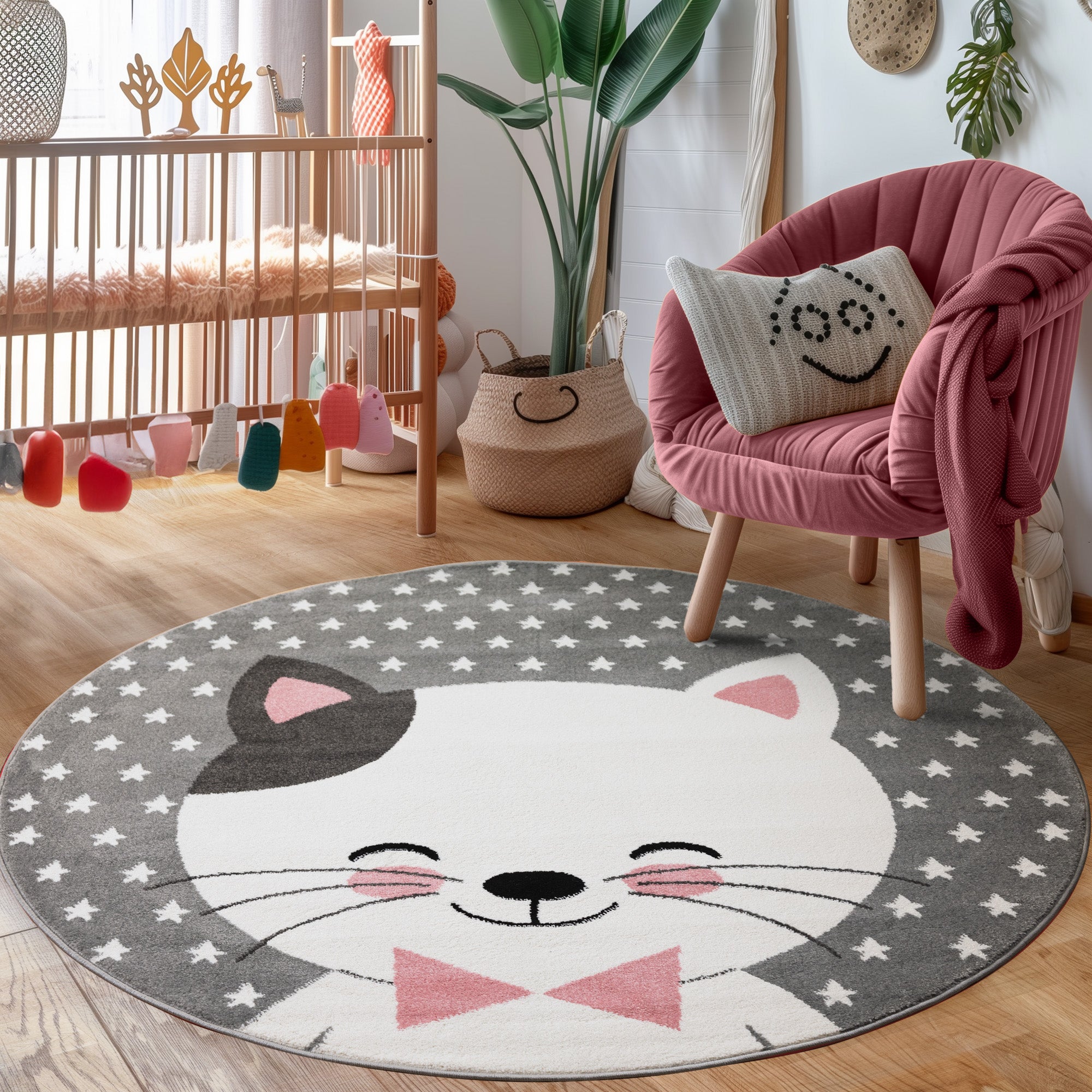 Tapis enfant fille chat design tapis chambre bébé chambre enfant facile d'entretien