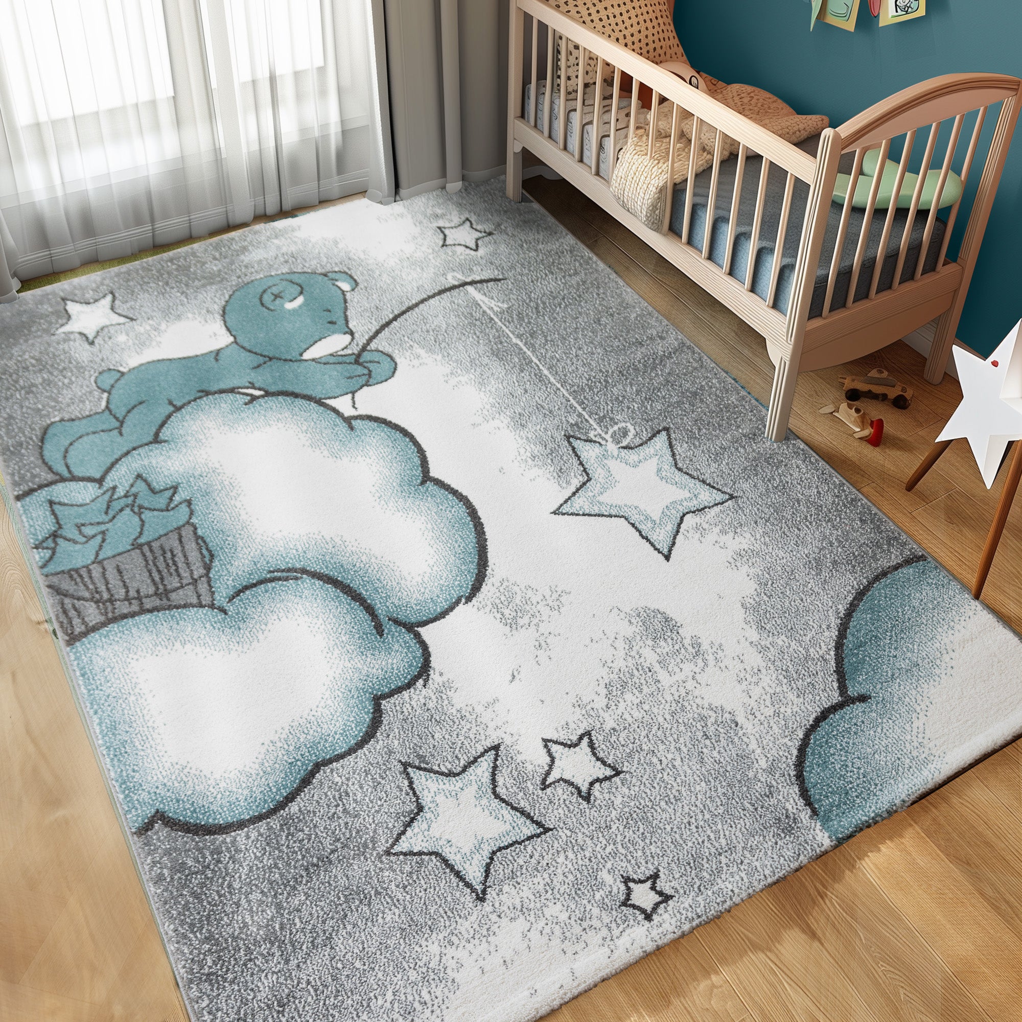 Tapis enfant garçon ours mignon design tapis chambre bébé chambre enfant facile d'entretien
