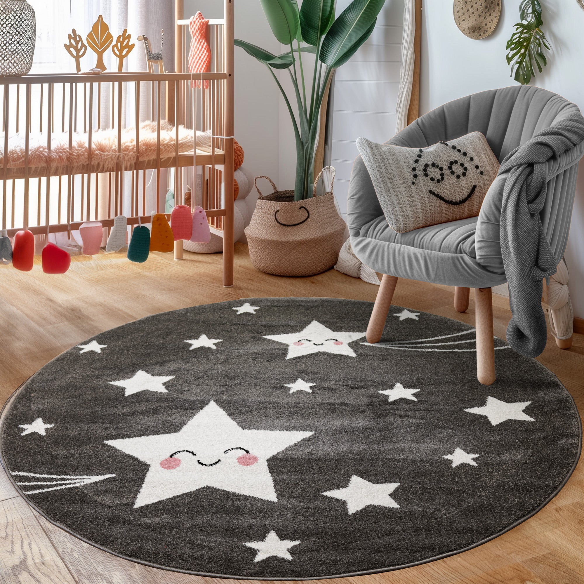Tapis enfant fille étoile design tapis chambre bébé chambre enfant facile d'entretien