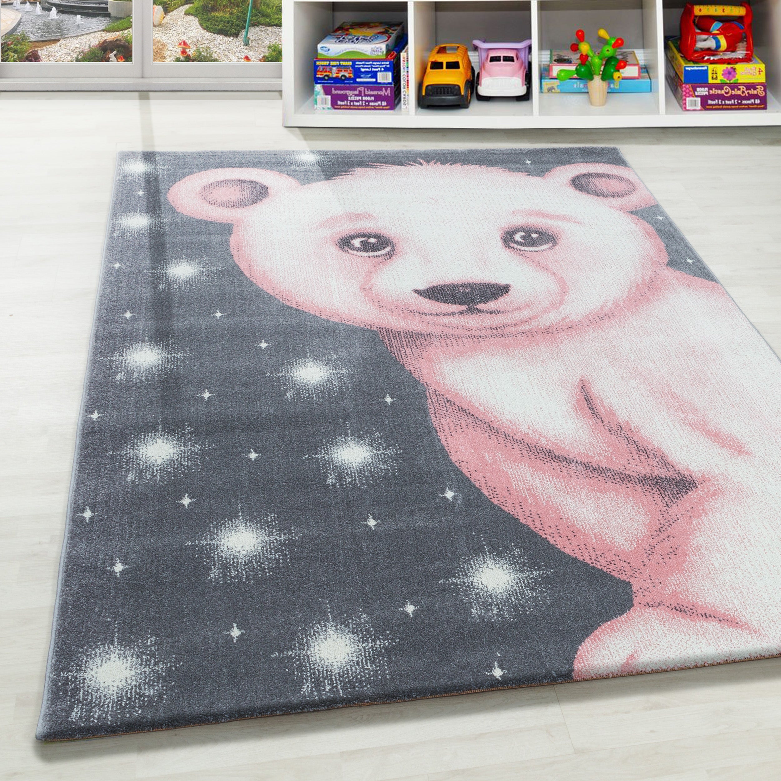Tapis pour enfants chambre d'enfant motif ours tapis pour enfants chambre de bébé à poils doux