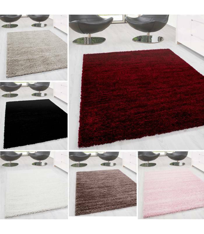 Tapis à poils longs à poils longs, tapis de salon, doux, uni en 14 couleurs
