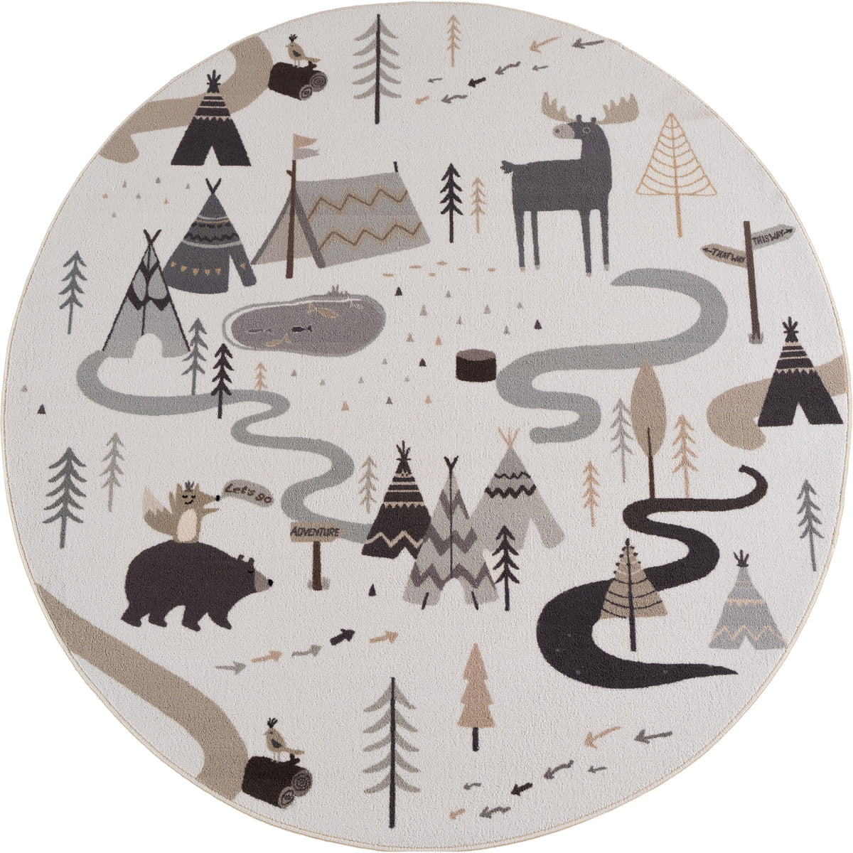 Carpettex Kinderteppich Wald Tiere Spielteppich