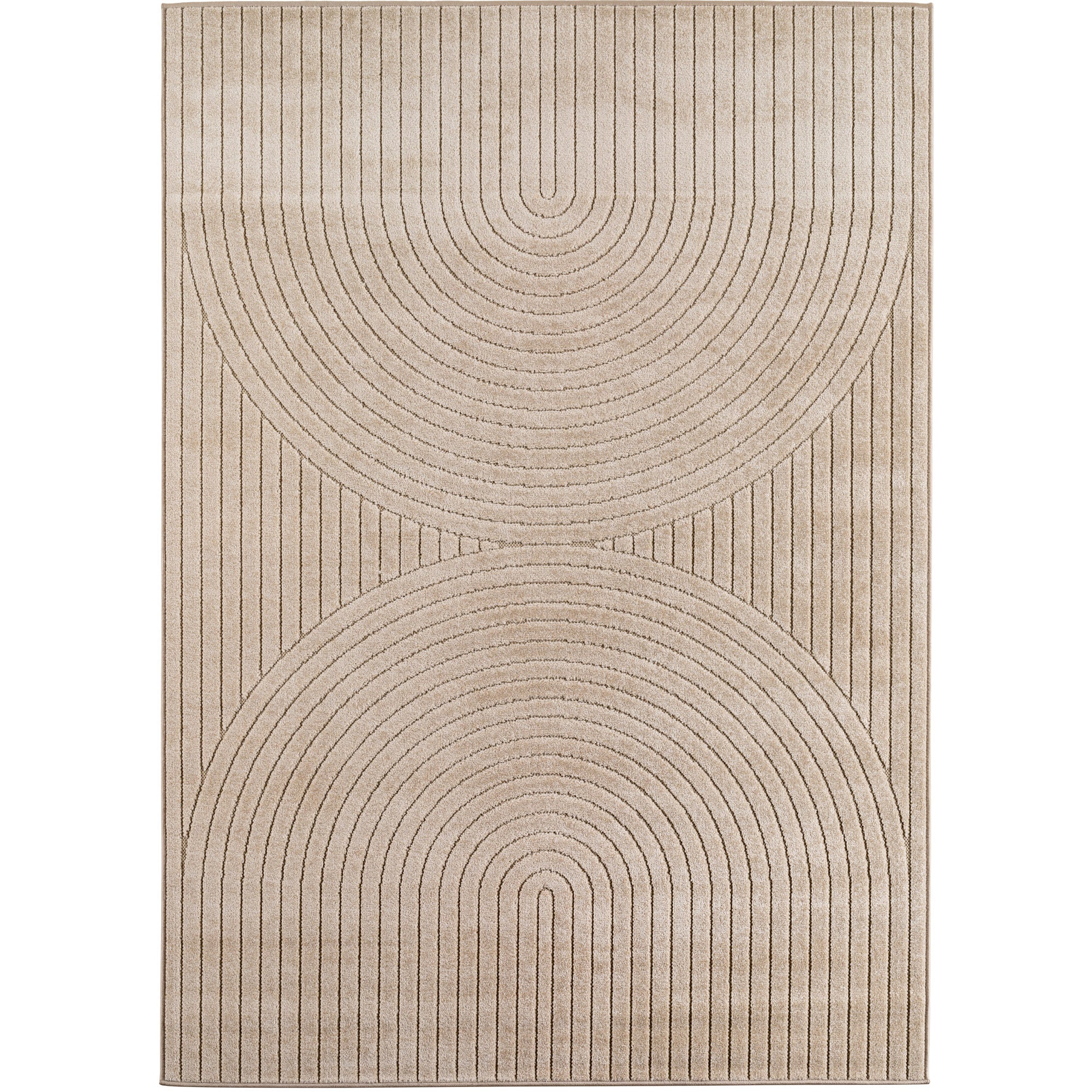 Tapis d'extérieur Carpettex, résistant aux intempéries, pour salon/balcon, effet 3D, lavable, beige