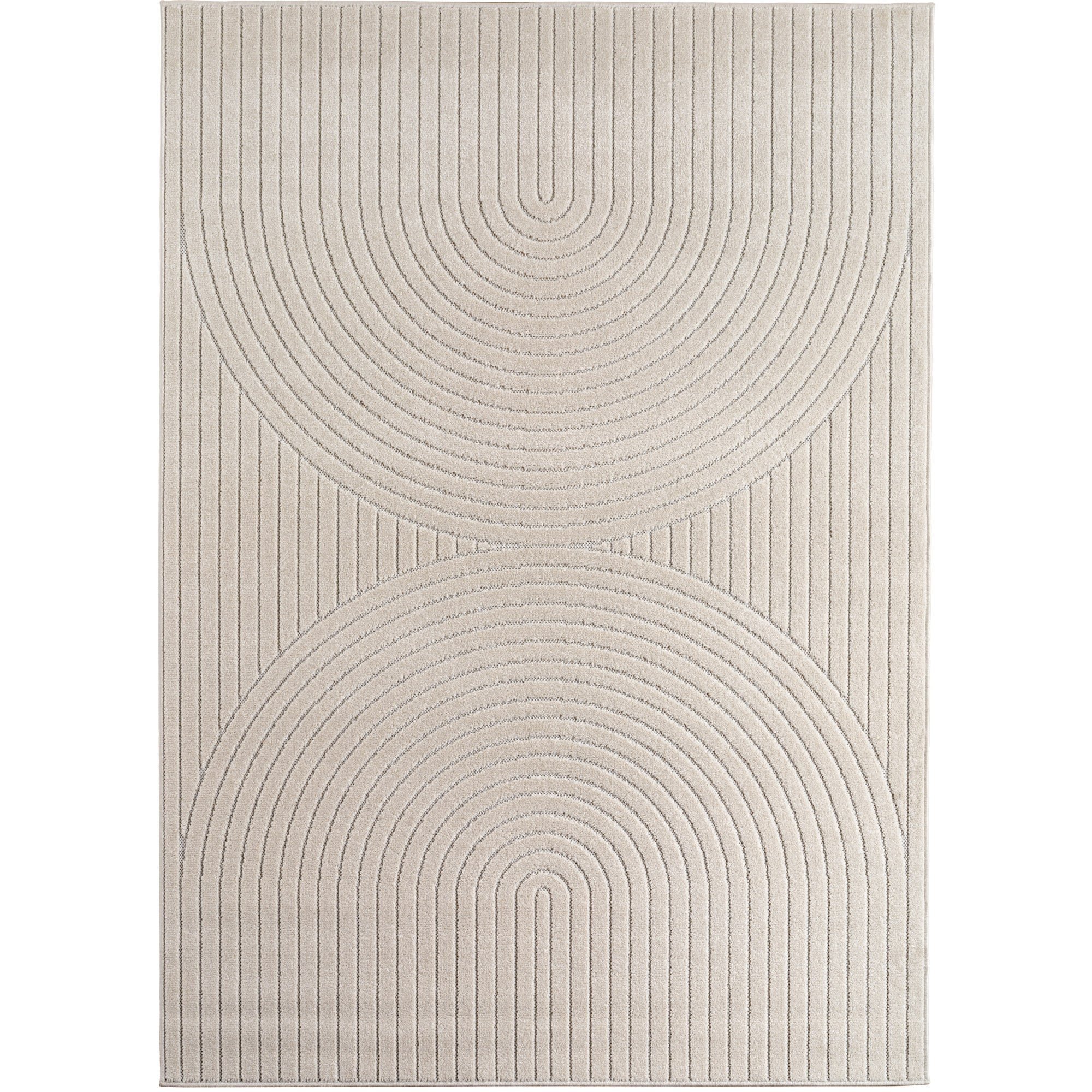 Tapis d'extérieur Carpettex, résistant aux intempéries, pour salon/balcon, effet 3D, lavable, couleur crème