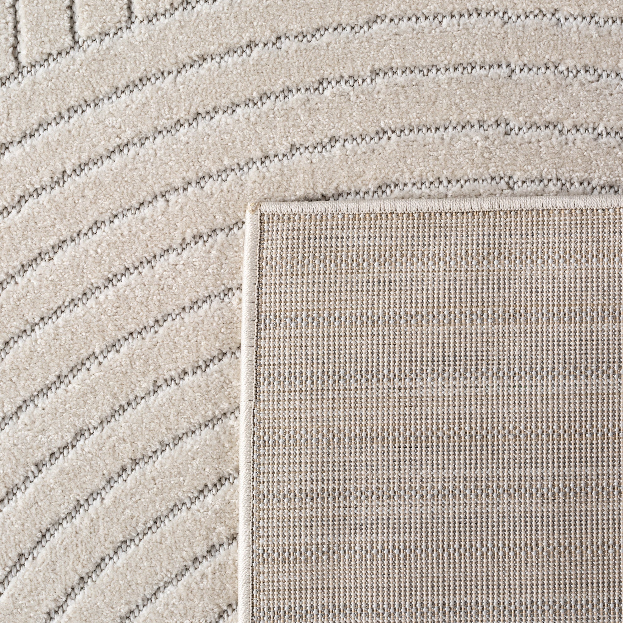 Tapis d'extérieur Carpettex, résistant aux intempéries, pour salon/balcon, effet 3D, lavable, couleur crème
