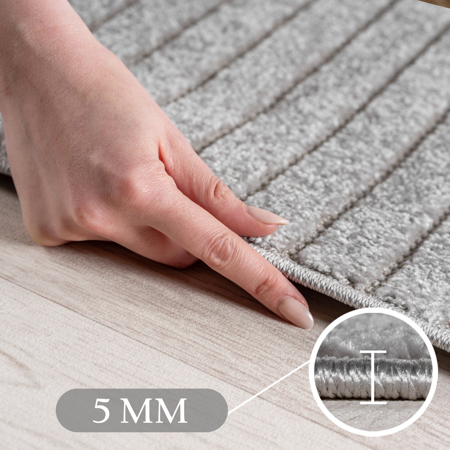 Carpettex Outdoor Rug, Weatherproof, Living Room/Balcony, 3D Effect, Washable, Grey