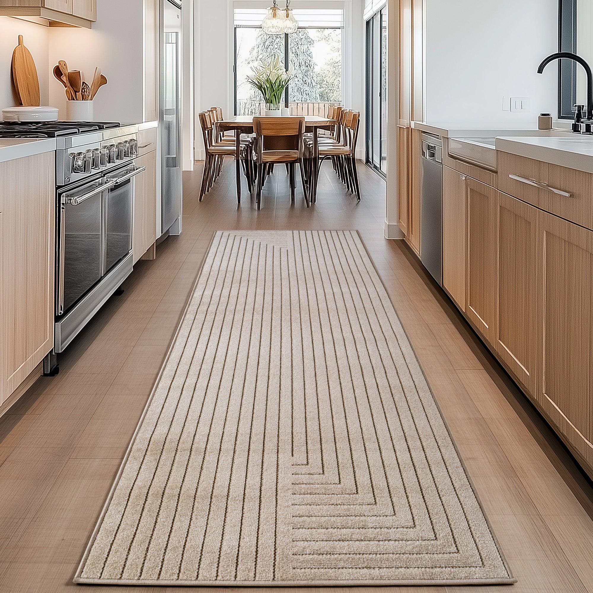 Carpettex Indoor & Outdoor Teppich Wetterfest Wohnzimmer Balkon, Waschbar Beige