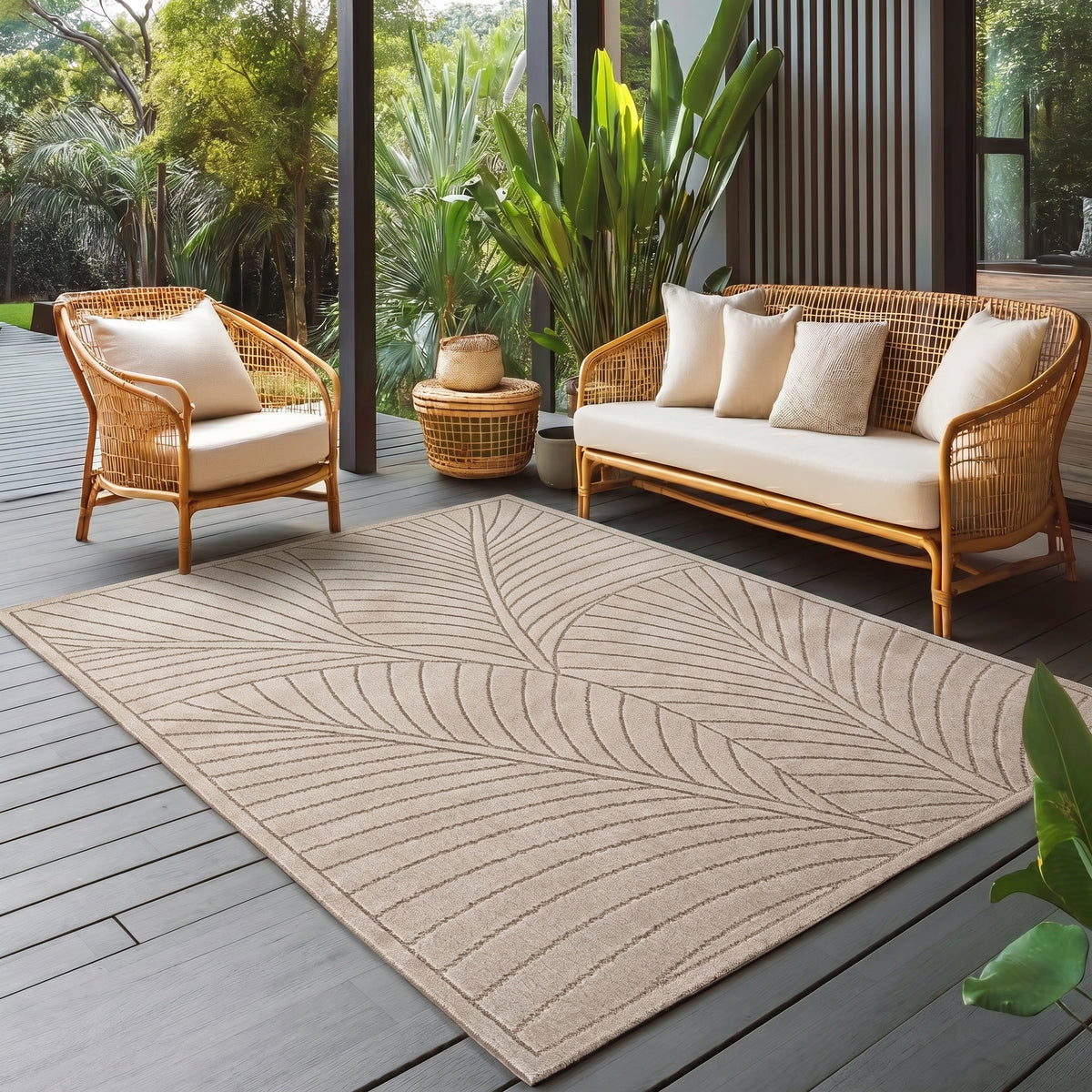 Carpettex Kurzflor Teppich 3D Hoch-Tief Skandi Boho Indoor Outdoor