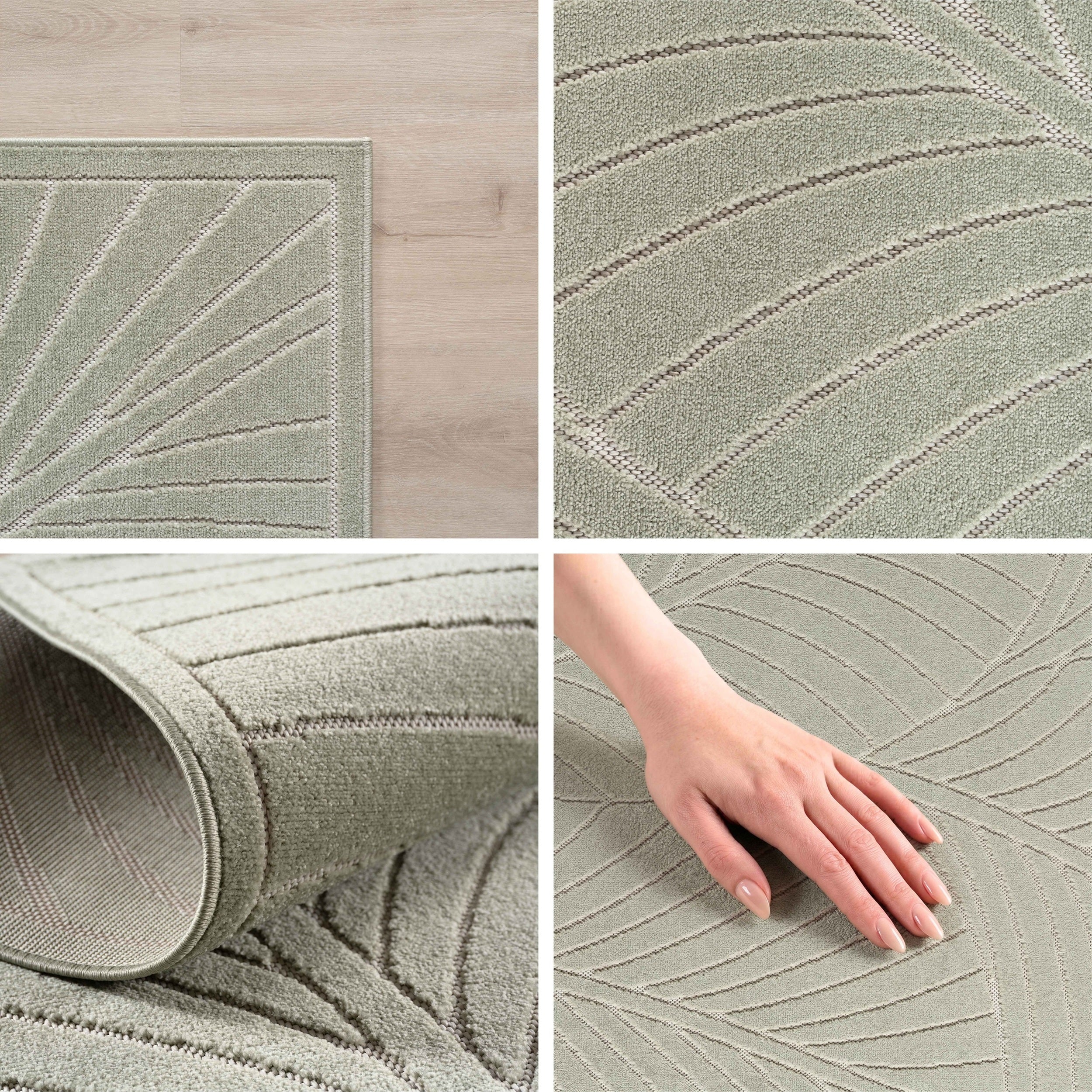 Carpettex Kurzflor Teppich 3D Hoch-Tief Skandi Boho Indoor Outdoor