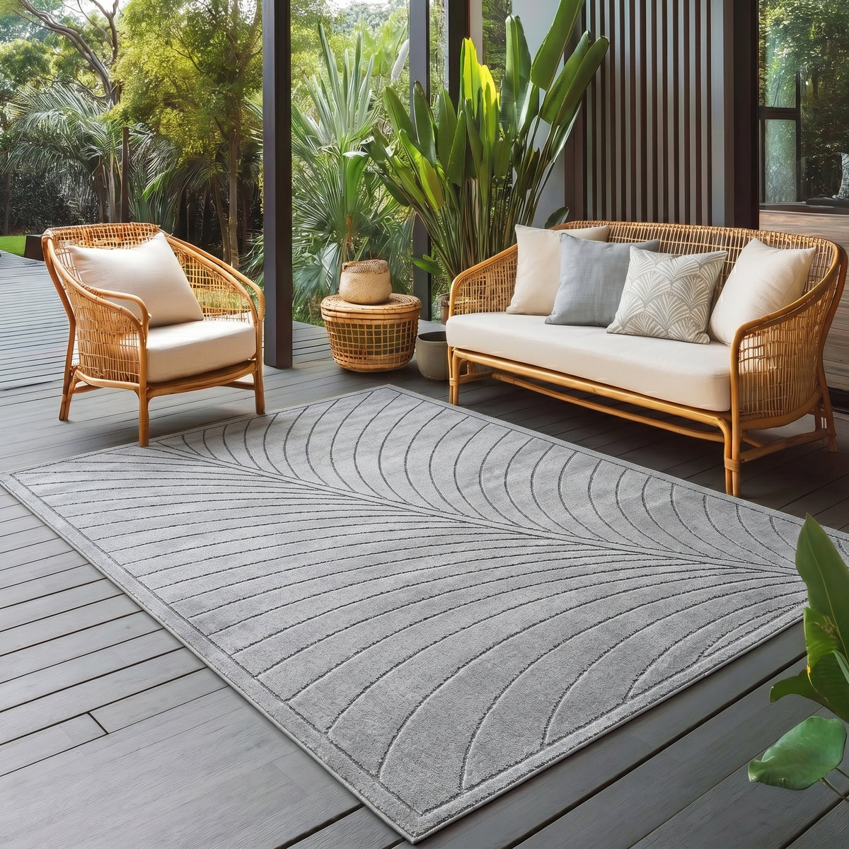 Carpettex Kurzflor Teppich 3D Hoch-Tief Skandi Boho Indoor Outdoor