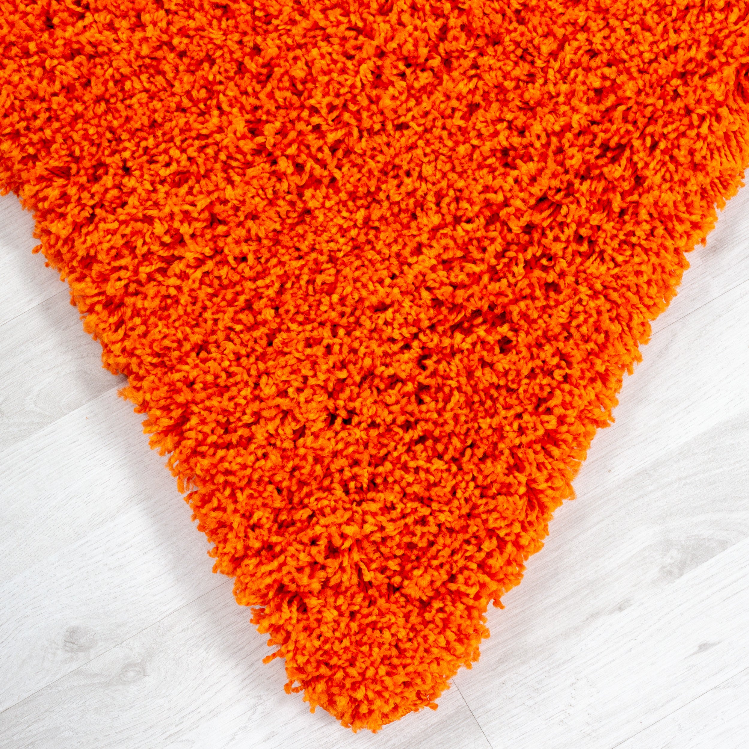 Rug star shape children's rug high pile shaggy star pattern orange color