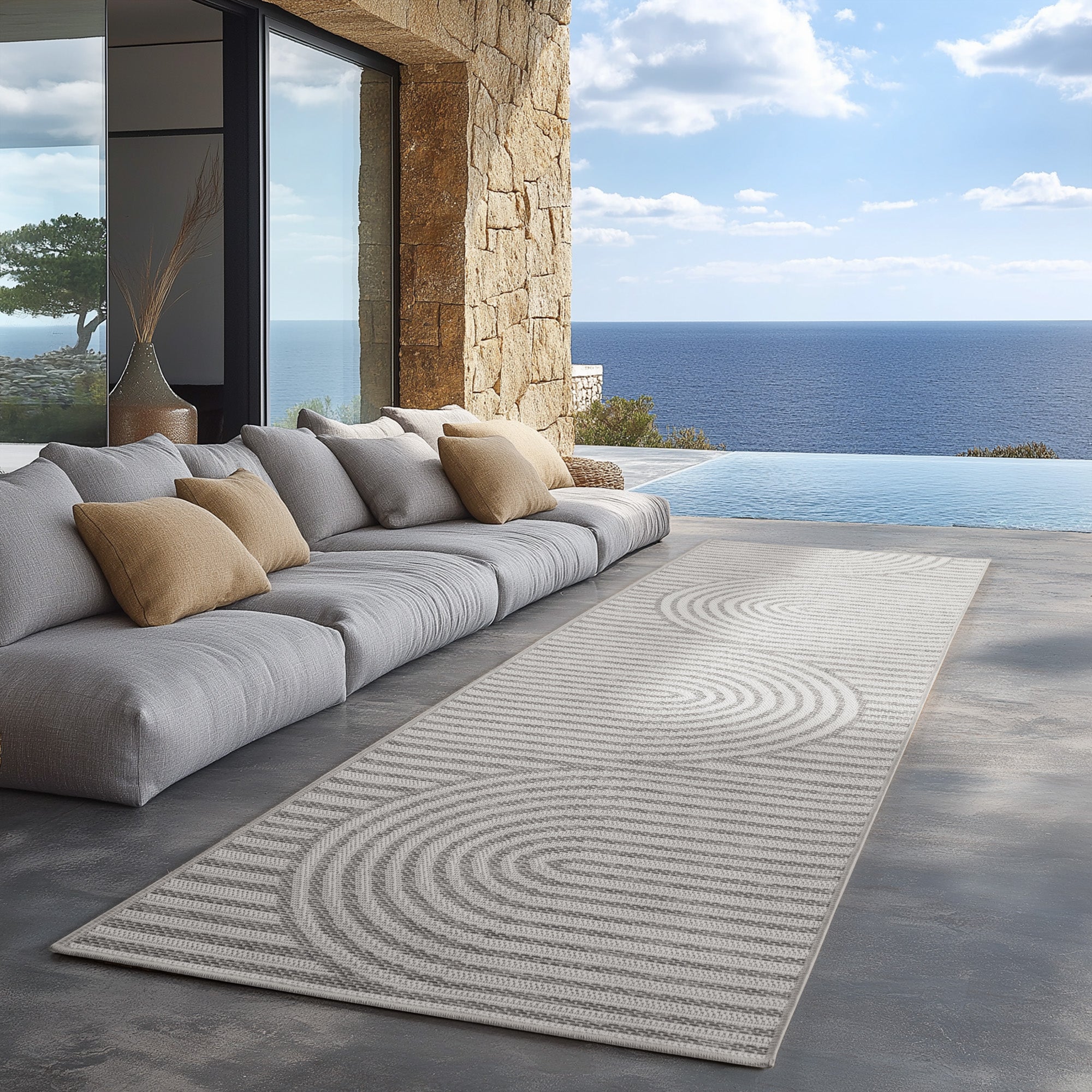 Carpettex Outdoor Carpet, weatherproof, for balcony, terrace, garden, Scandinavian Boho design