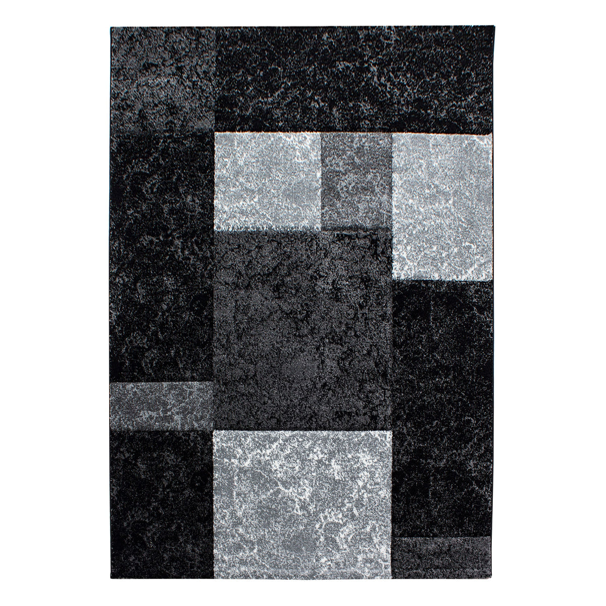 Designer Wohnzimmer Teppich Kurzflor Modern Kariert Design Soft Konturenschnitt
