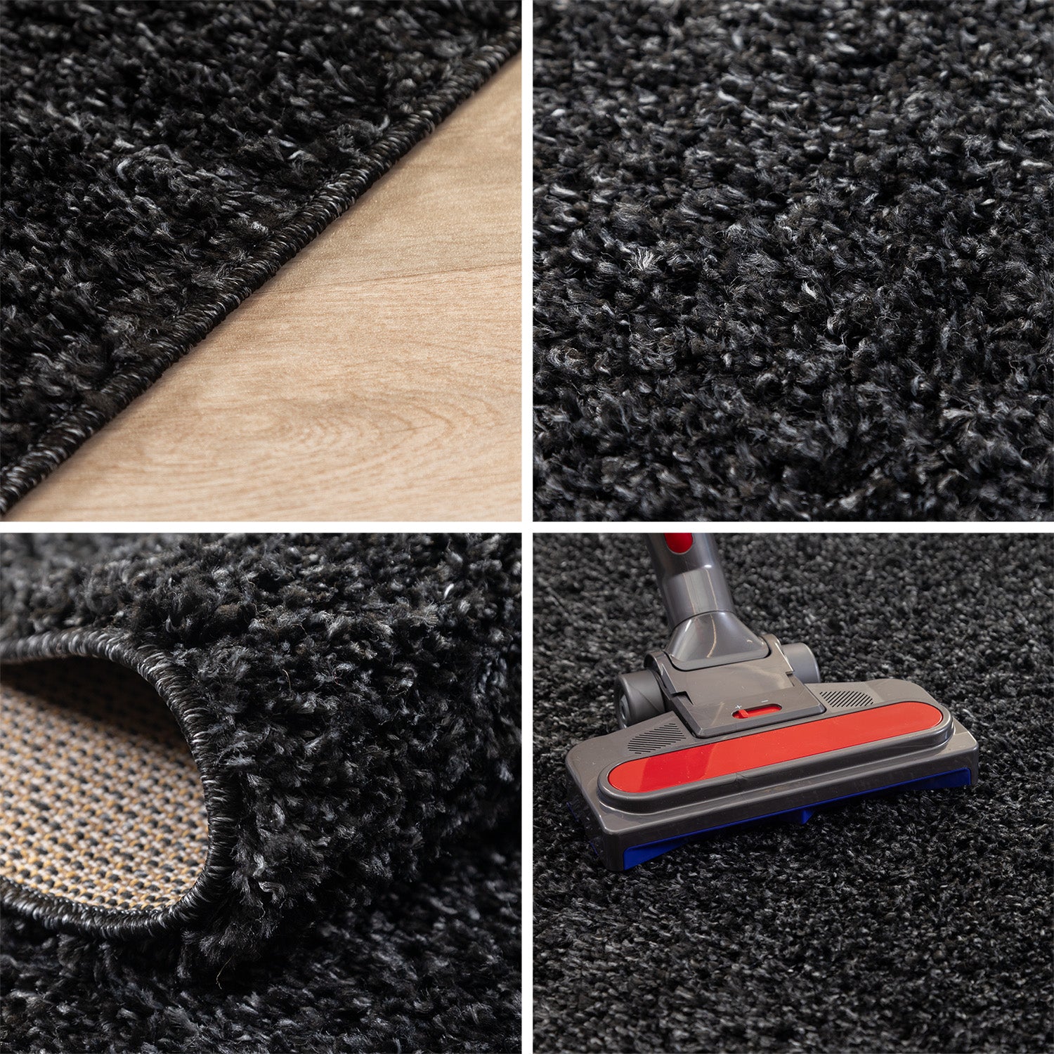 Runder Teppich Wohnzimmer Hochflor Einfarbiges Design Langflor Shaggy Modern