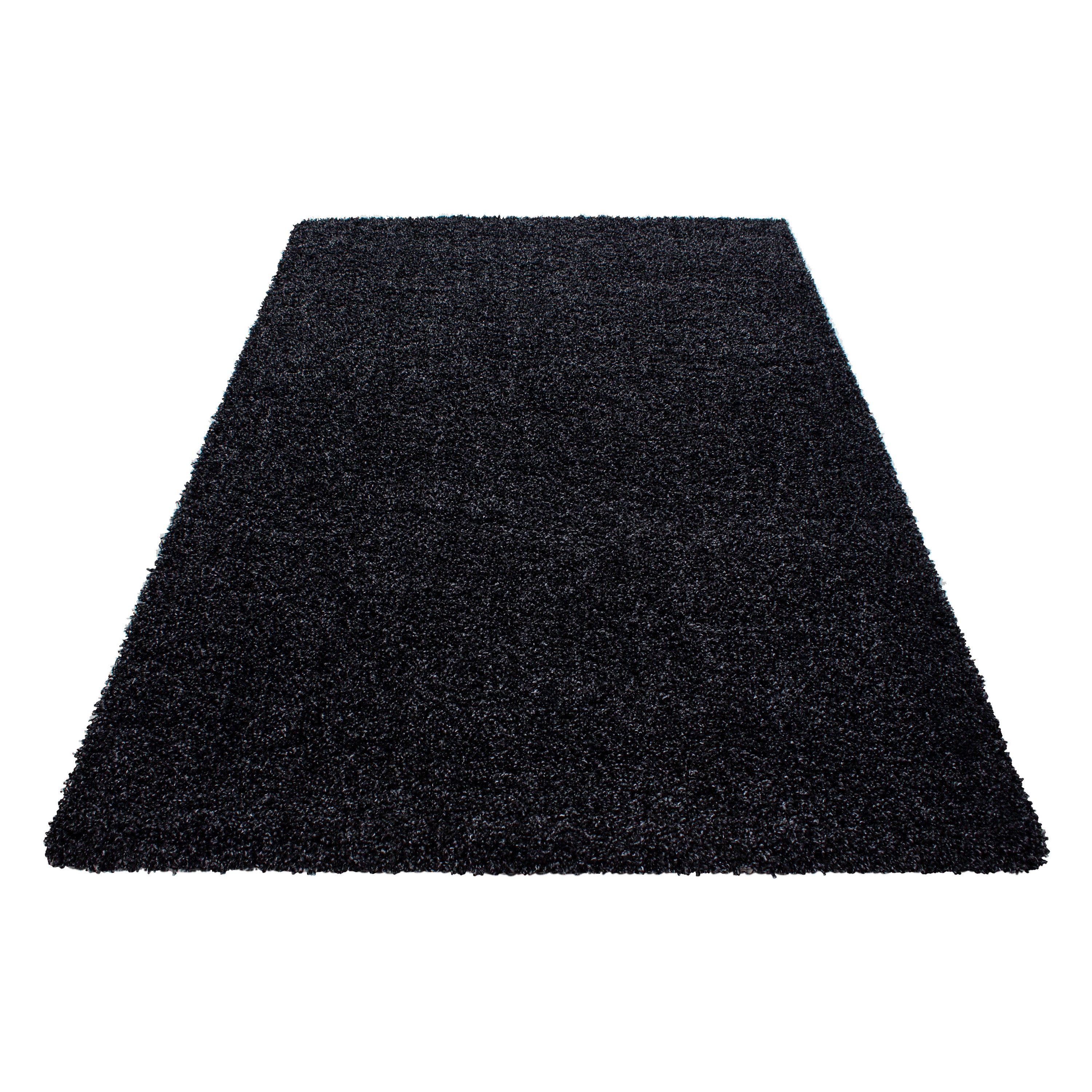 Deep pile rug for living room, long pile shaggy rug, plain design, fluffy