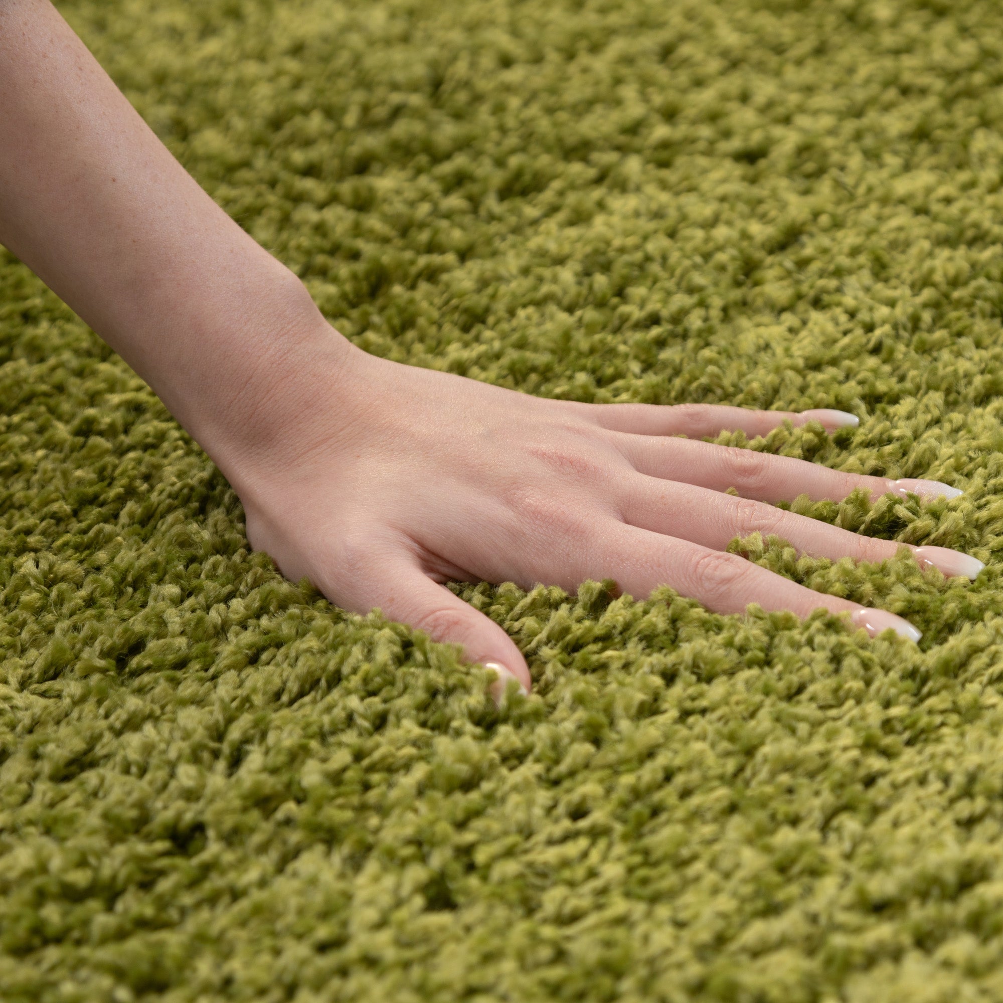 Runder Teppich Wohnzimmer Hochflor Einfarbiges Design Langflor Shaggy Modern