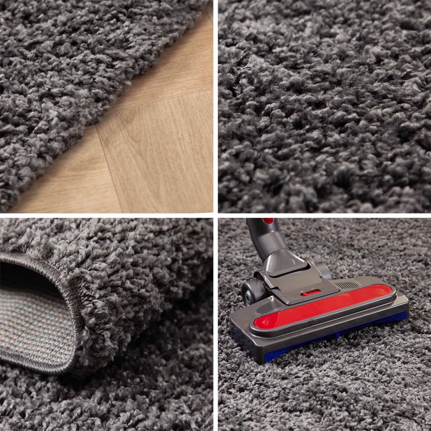 Runder Teppich Wohnzimmer Hochflor Einfarbiges Design Langflor Shaggy Modern