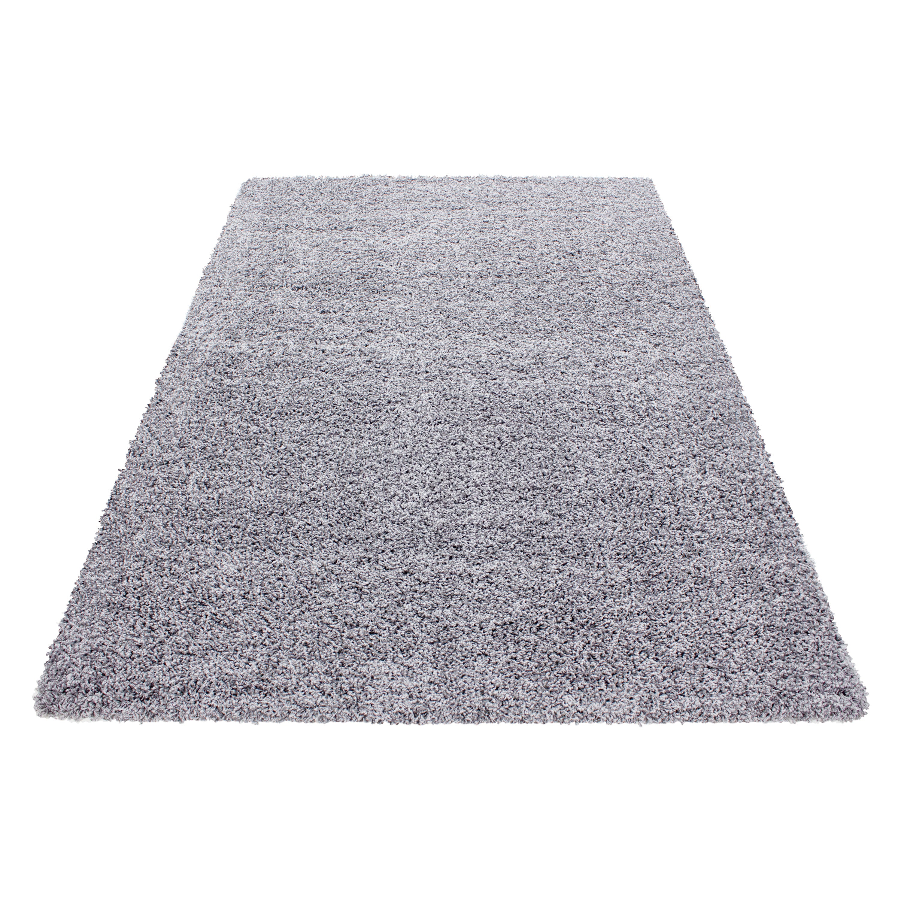 Deep pile rug for living room, long pile shaggy rug, plain design, fluffy