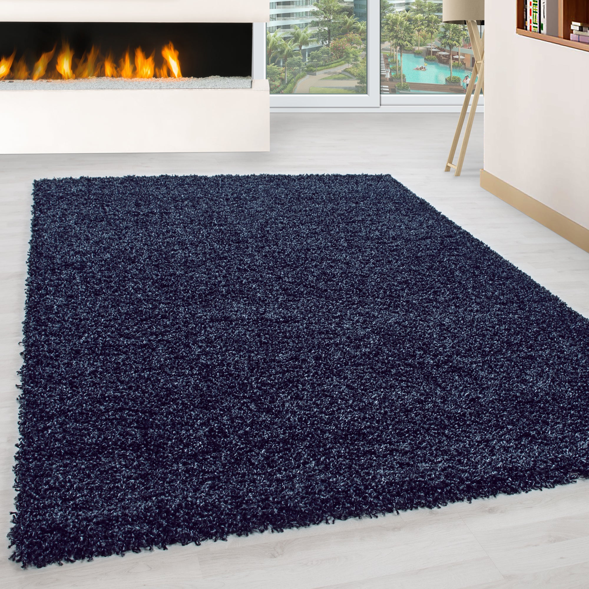 Tapis à poils longs pour le salon, tapis à poils longs, design uni, moelleux