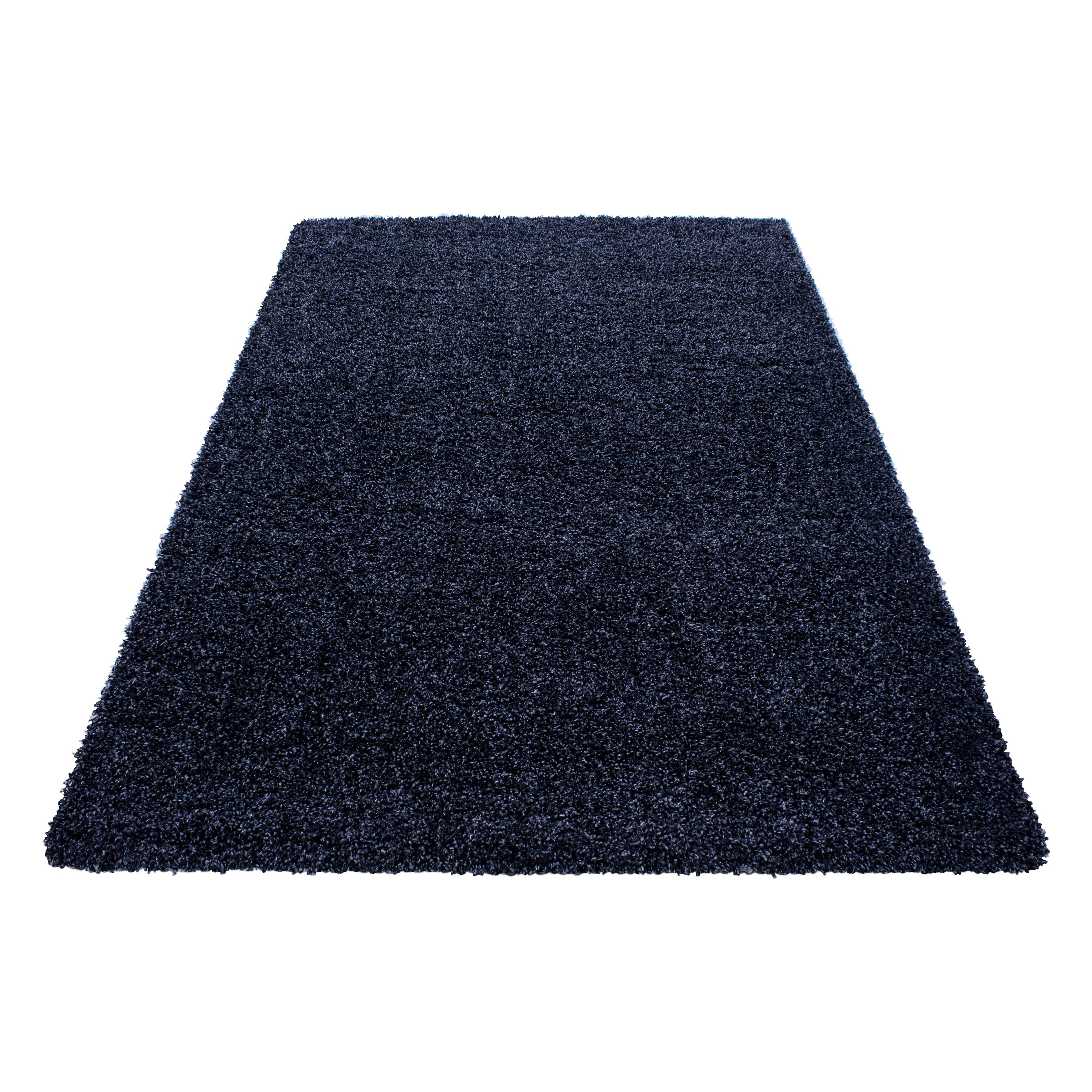 Deep pile rug for living room, long pile shaggy rug, plain design, fluffy