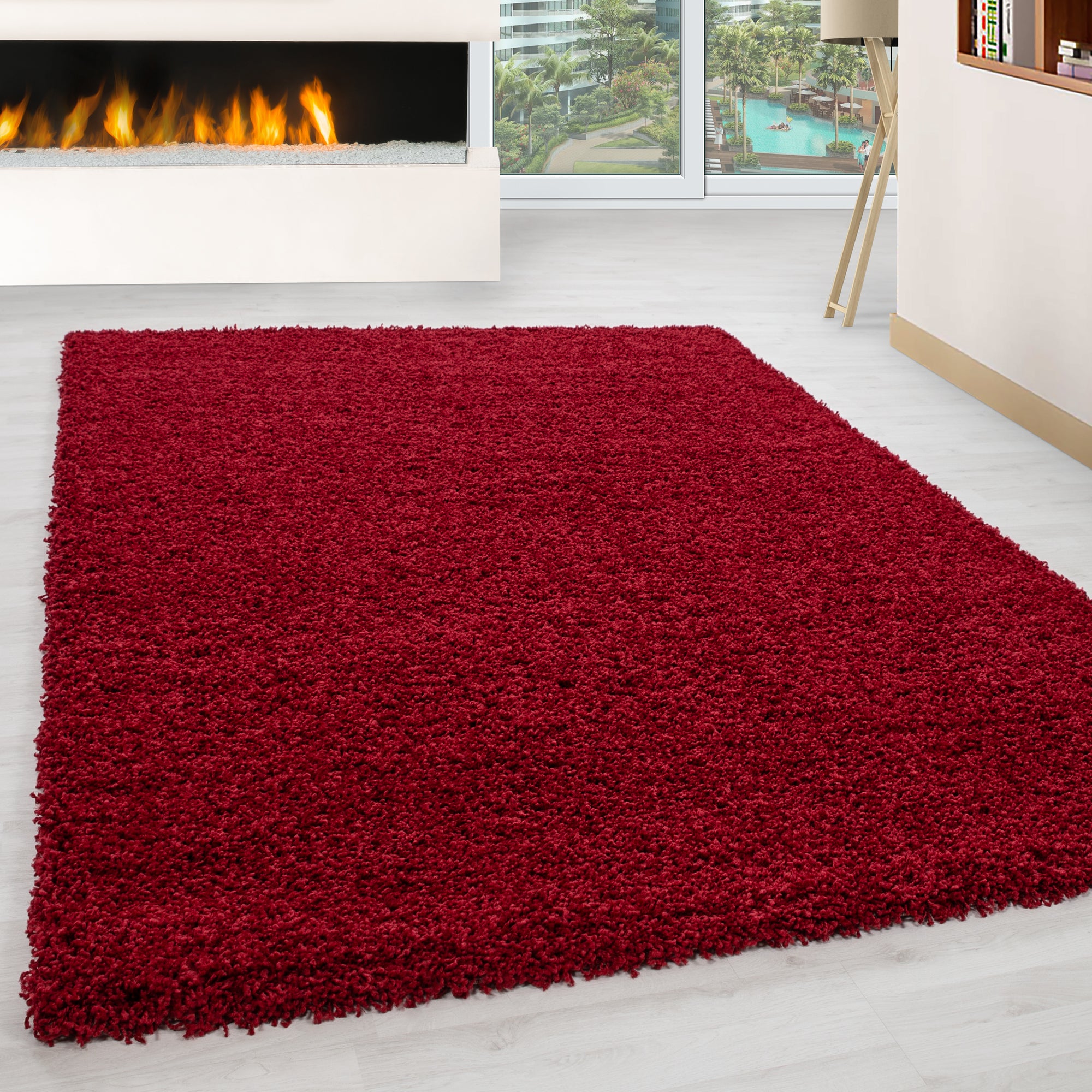 Tapis à poils longs pour le salon, tapis à poils longs, design uni, moelleux
