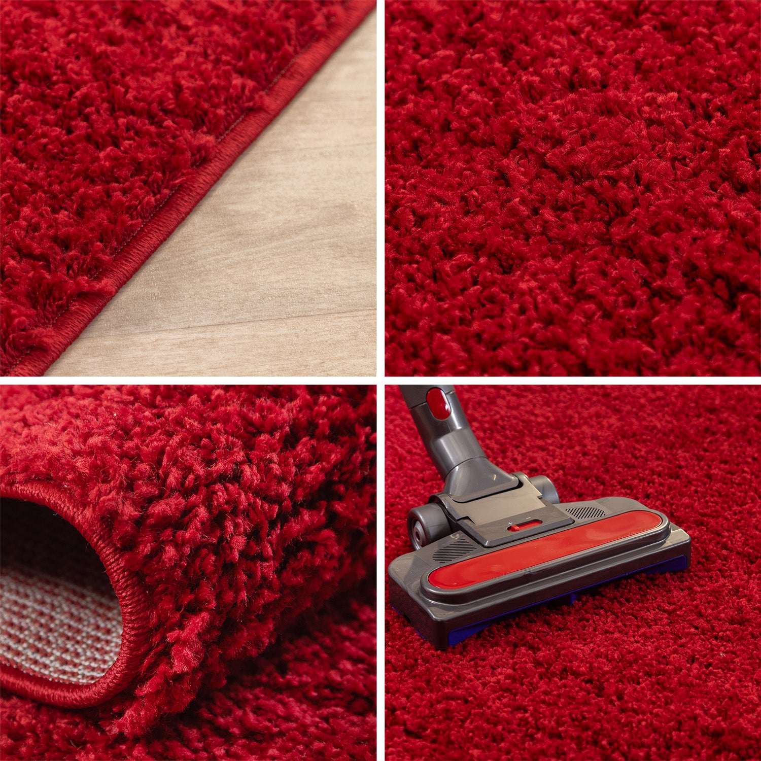 Runder Teppich Wohnzimmer Hochflor Einfarbiges Design Langflor Shaggy Modern