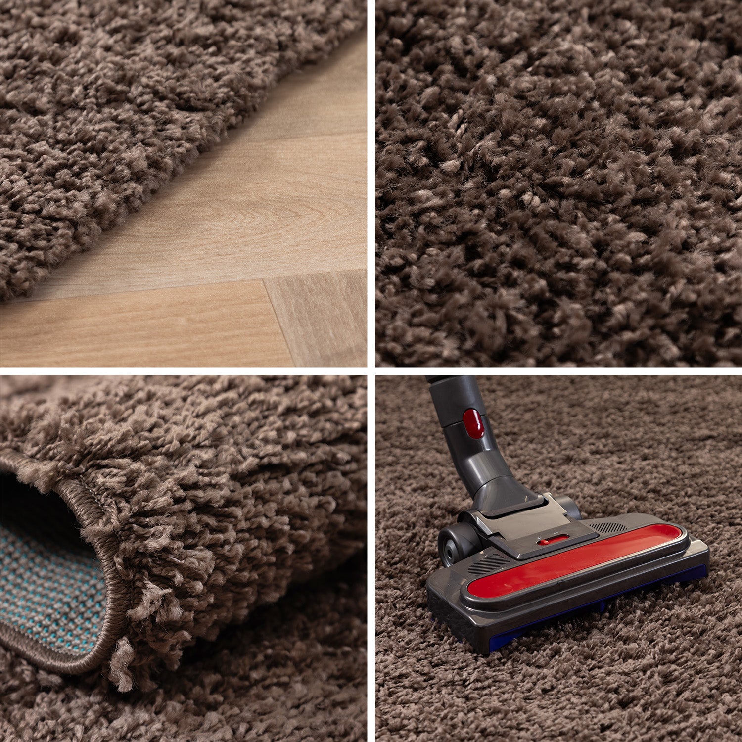 Runder Teppich Wohnzimmer Hochflor Einfarbiges Design Langflor Shaggy Modern