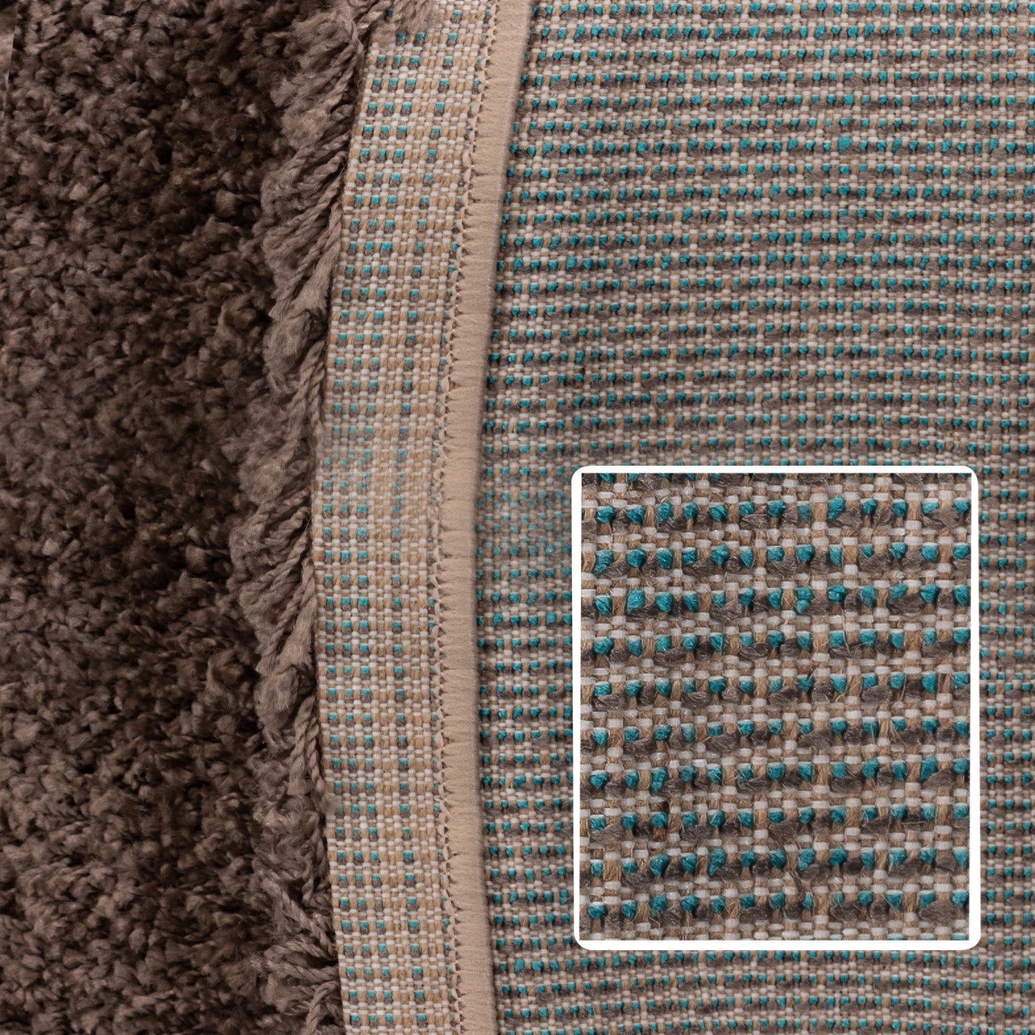 Runder Teppich Wohnzimmer Hochflor Einfarbiges Design Langflor Shaggy Modern