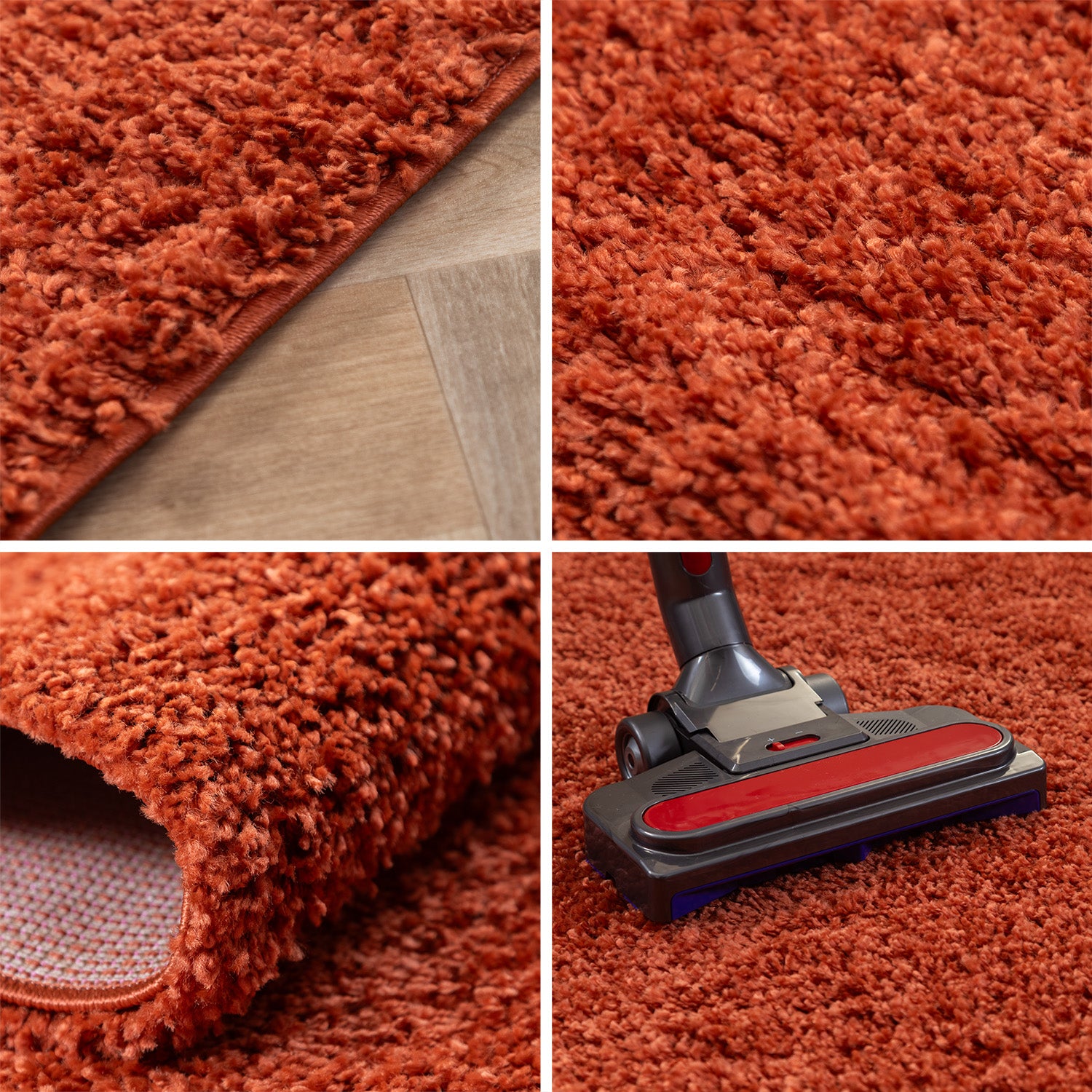 Runder Teppich Wohnzimmer Hochflor Einfarbiges Design Langflor Shaggy Modern