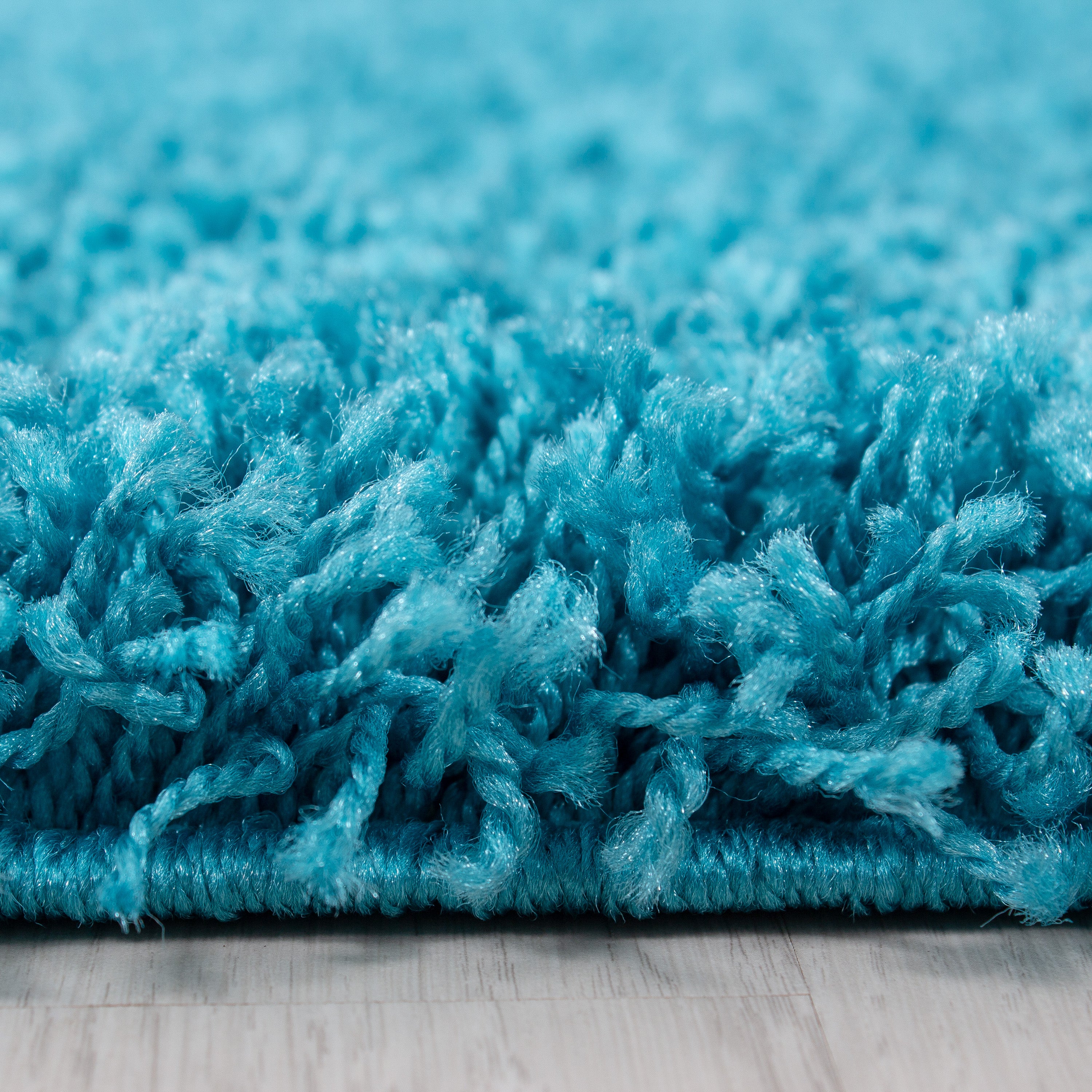 Deep pile rug for living room, long pile shaggy rug, plain design, fluffy