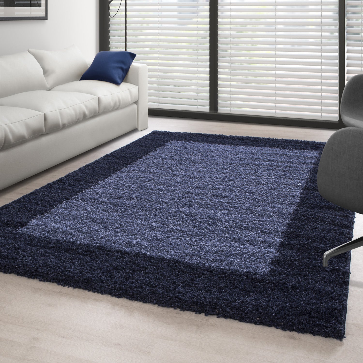 Tapis à poils longs, tapis à poils longs, tapis de salon, motif bordure