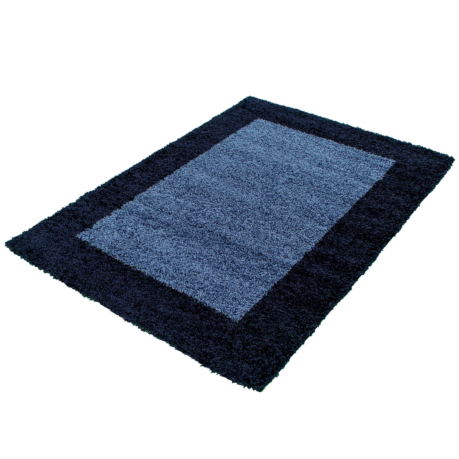 Tapis shaggy, poils profonds, tapis de salon à poils longs, motif bordure