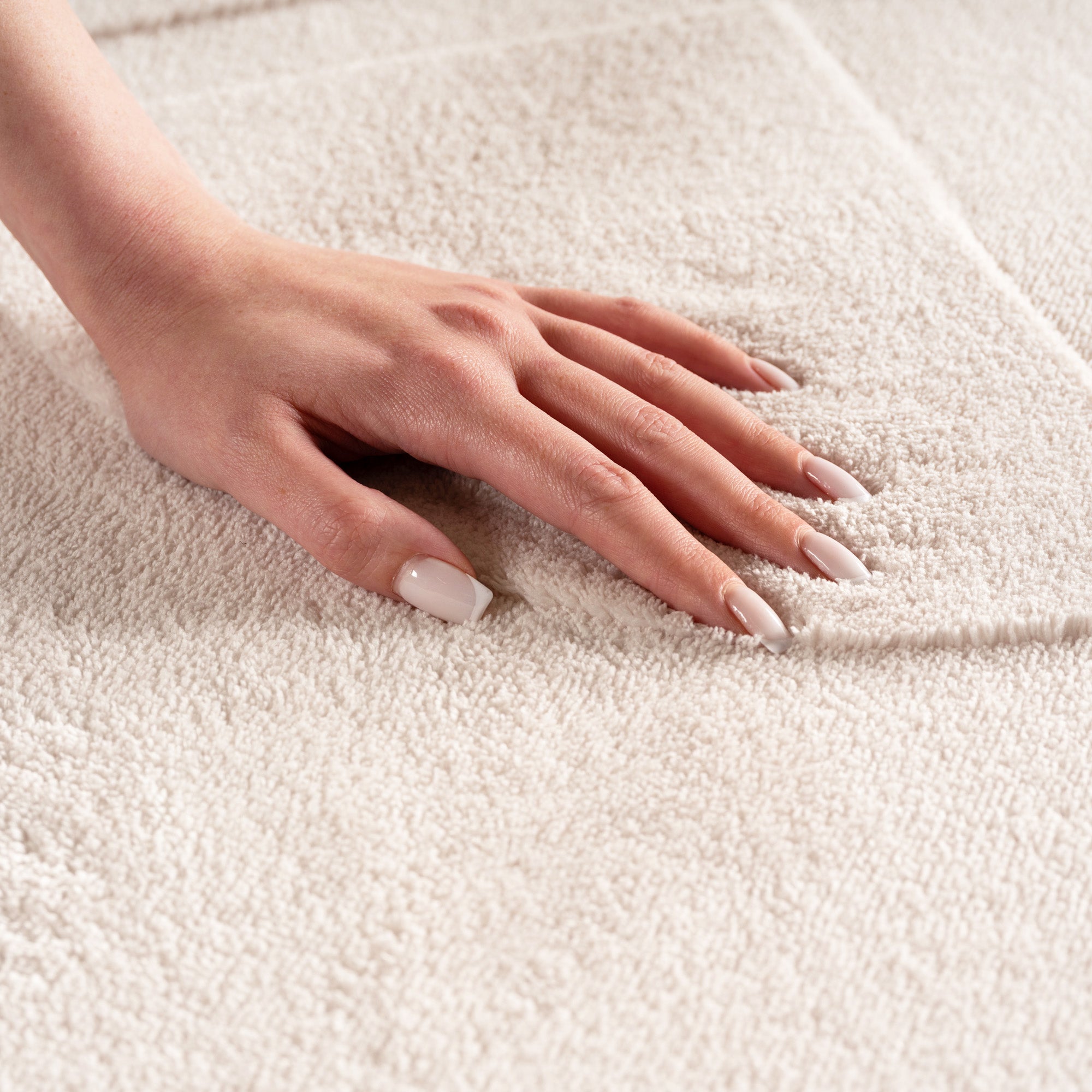Tapis scandinave, style bohème, uni beige et crème, lavable