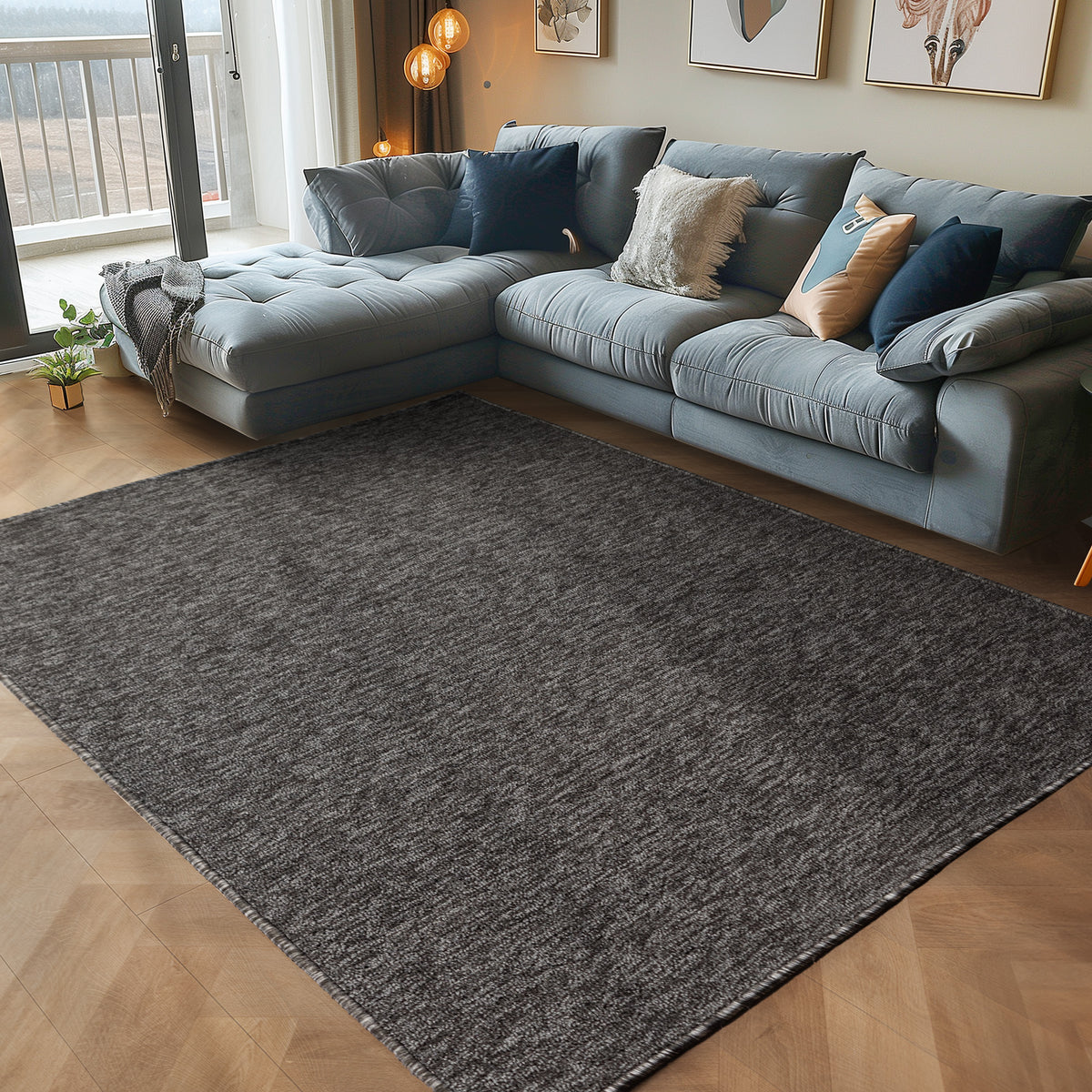Carpettex Kurzflor Schlingenteppich Einfarbig Modern Pflegeleicht