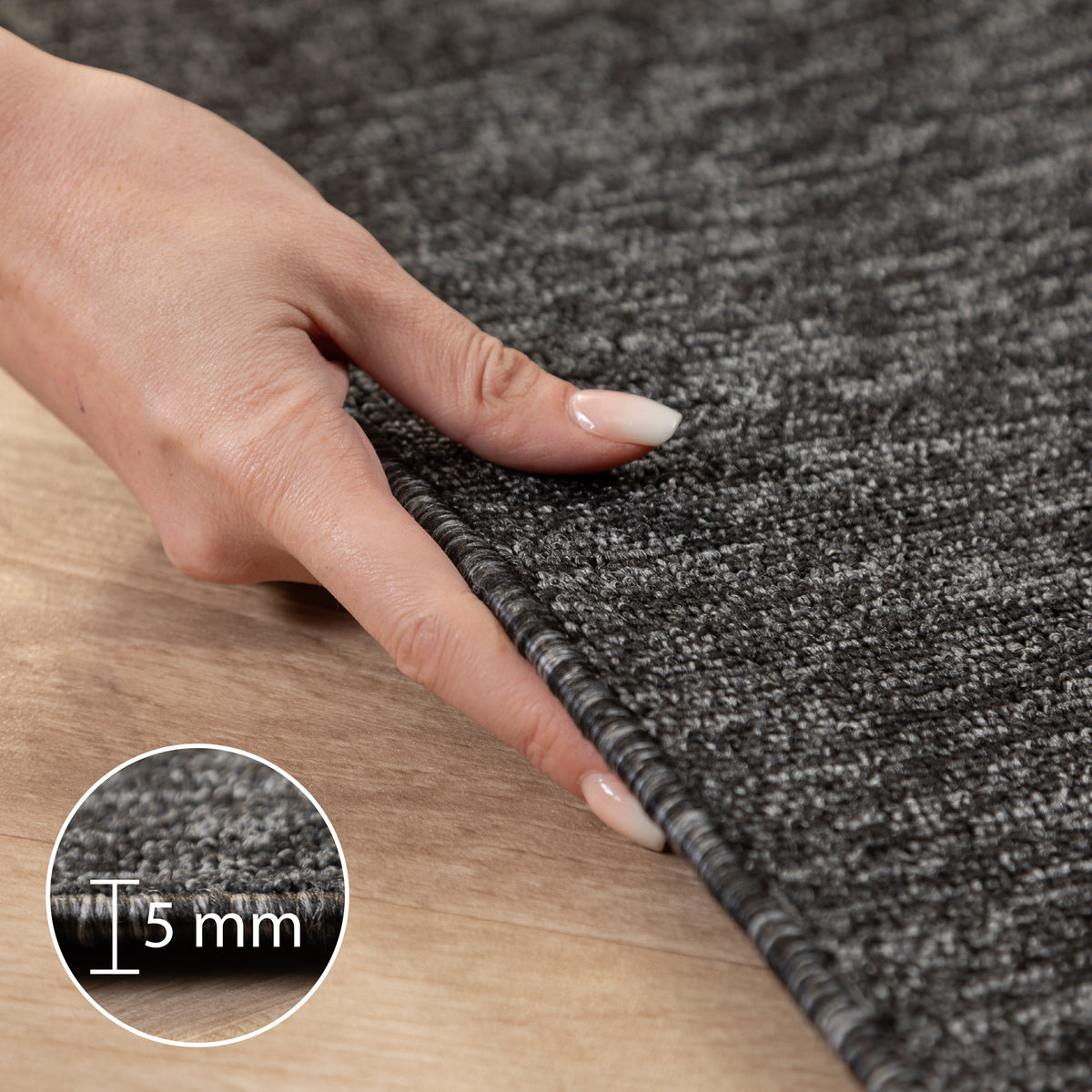 Carpettex Kurzflor Schlingenteppich Einfarbig Modern Pflegeleicht