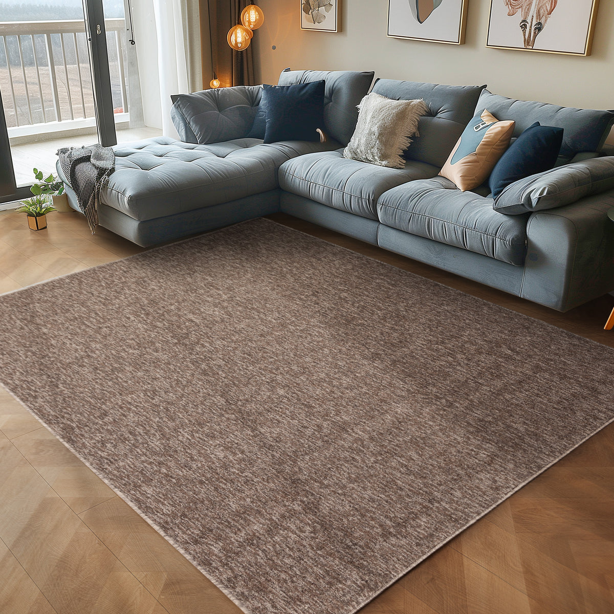 Carpettex Kurzflor Schlingenteppich Einfarbig Modern Pflegeleicht