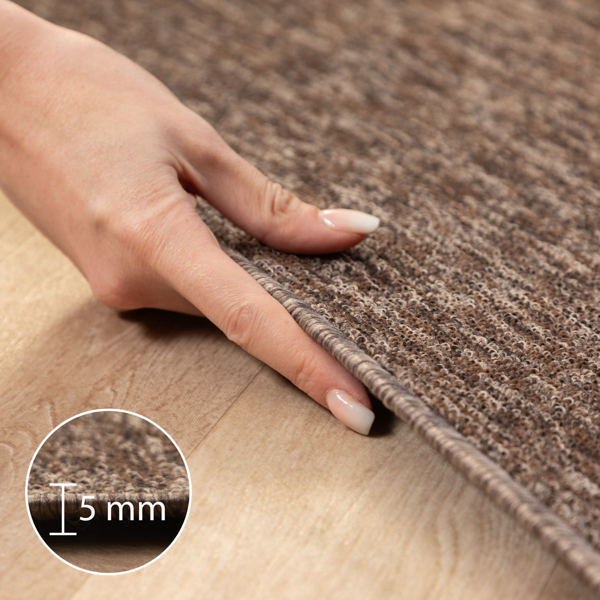 Carpettex Kurzflor Schlingenteppich Einfarbig Modern Pflegeleicht