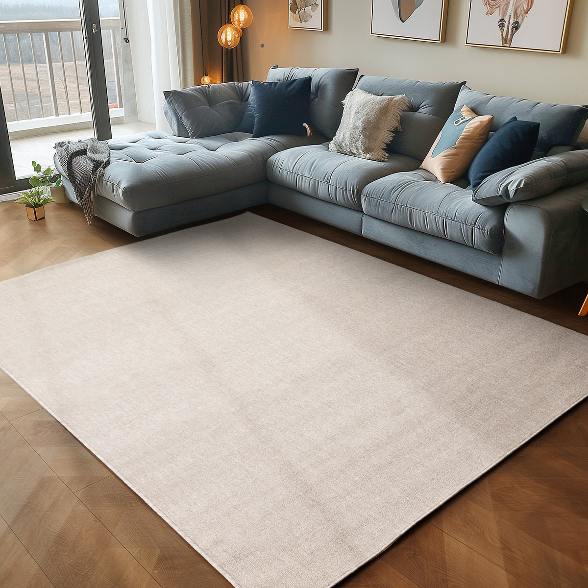 Carpettex Kurzflor Schlingenteppich Einfarbig Modern Pflegeleicht