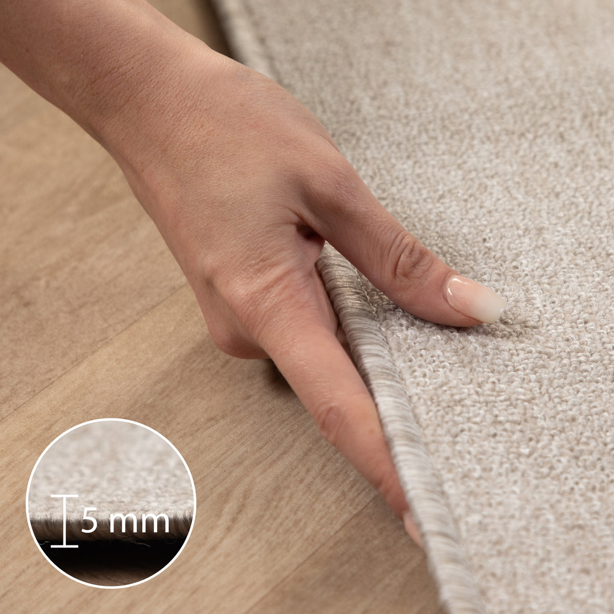 Carpettex Kurzflor Schlingenteppich Einfarbig Modern Pflegeleicht