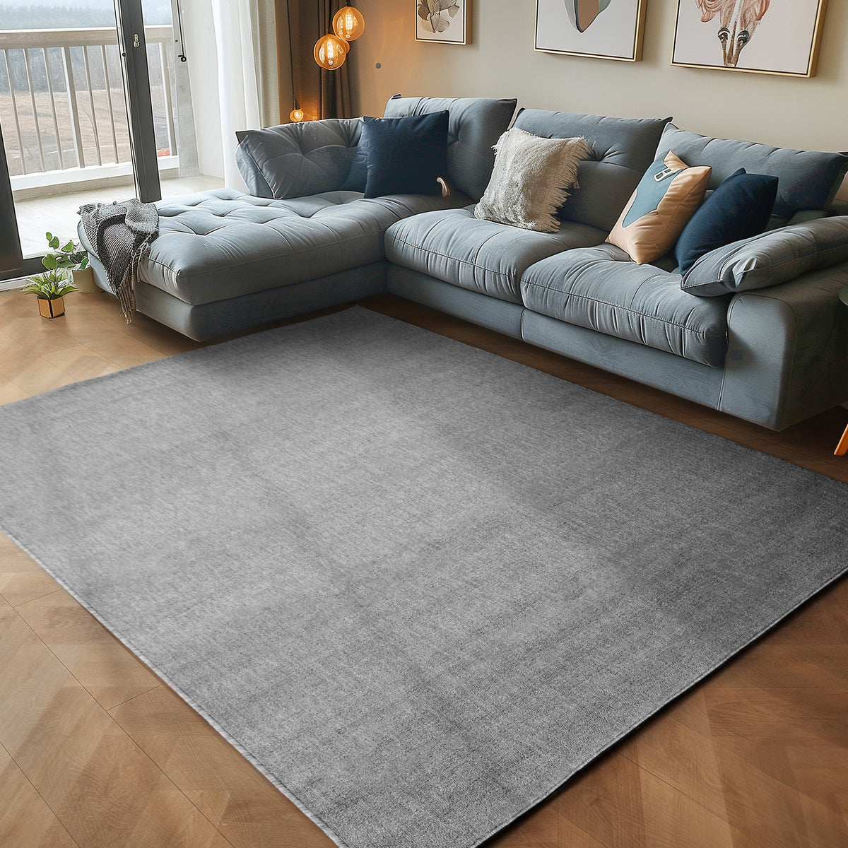 Carpettex Kurzflor Schlingenteppich Einfarbig Modern Pflegeleicht