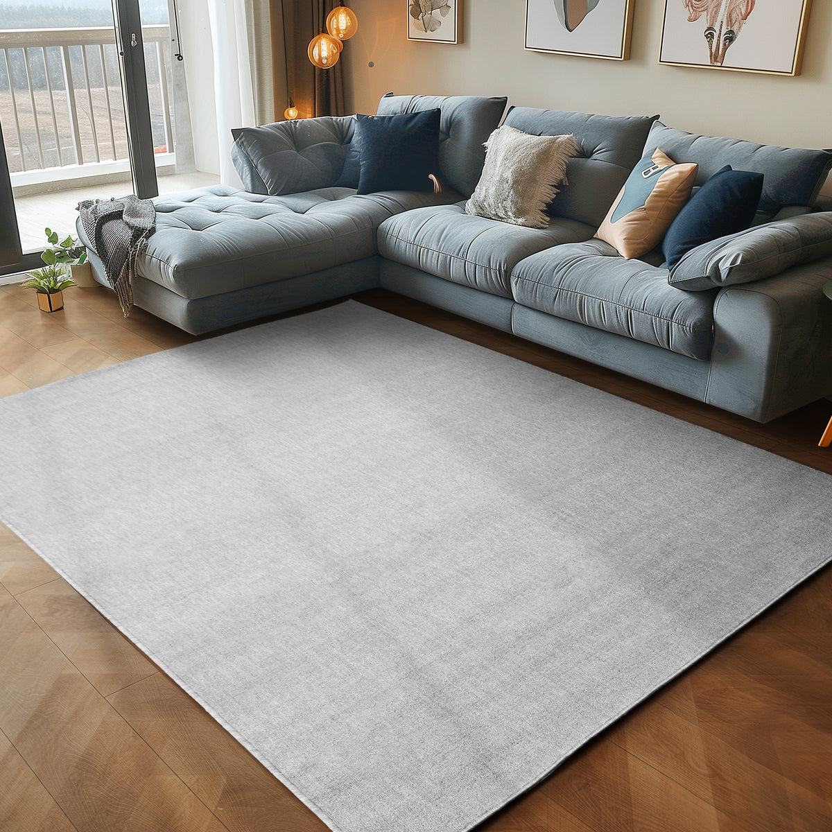 Carpettex Kurzflor Schlingenteppich Einfarbig Modern Pflegeleicht
