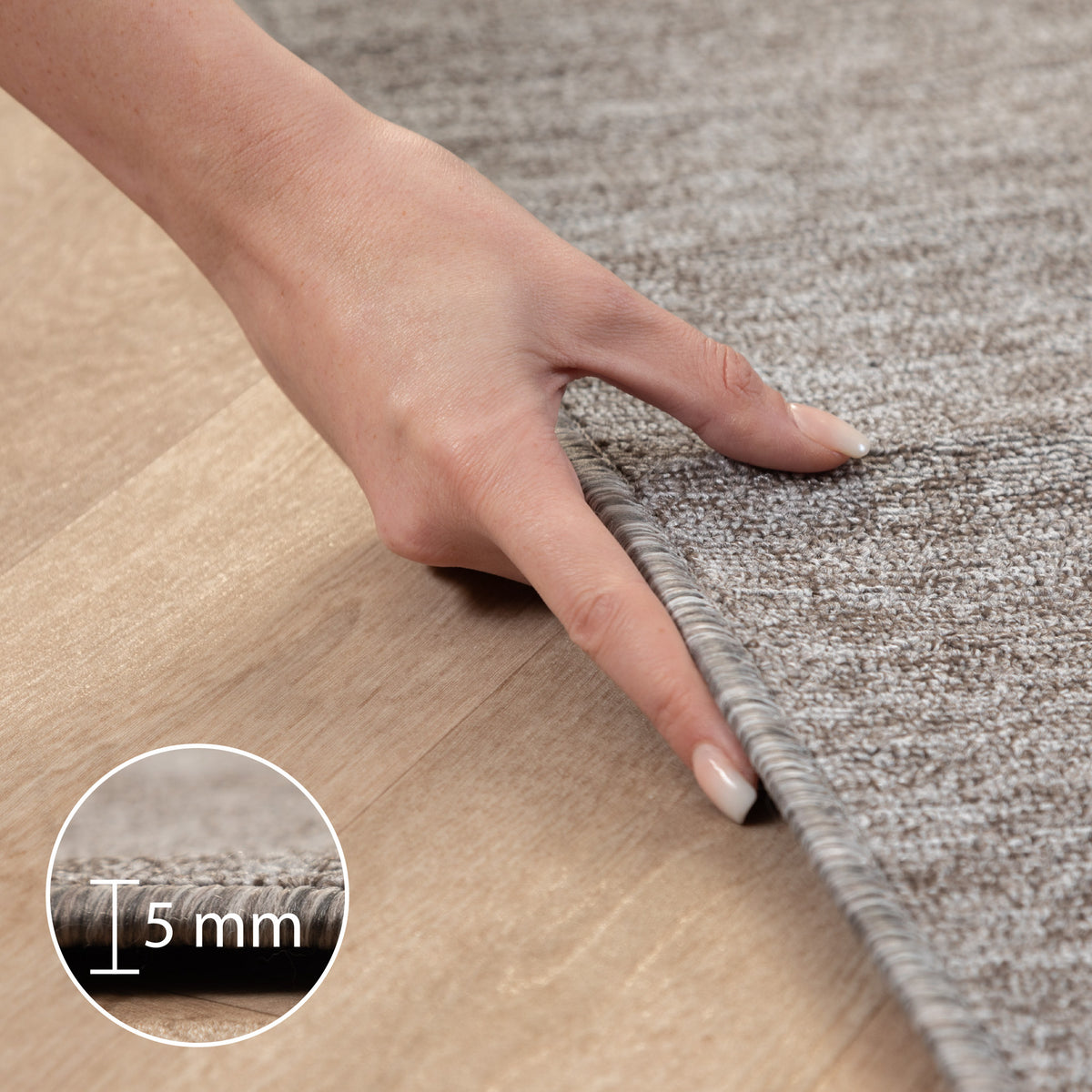 Carpettex Kurzflor Schlingenteppich Einfarbig Modern Pflegeleicht
