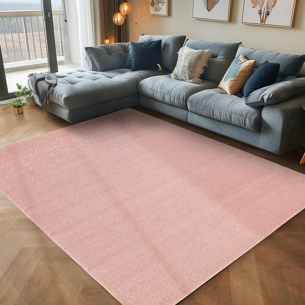 Carpettex Kurzflor Schlingenteppich Einfarbig Modern Pflegeleicht