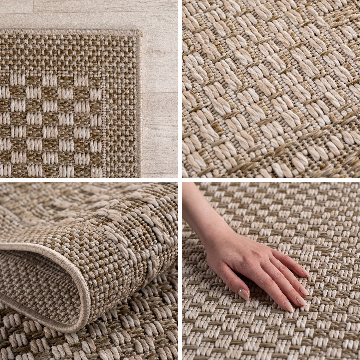 Tapis d'extérieur Carpettex, résistant aux intempéries, idéal pour la cuisine, le balcon et le salon, style bohème, beige - 2