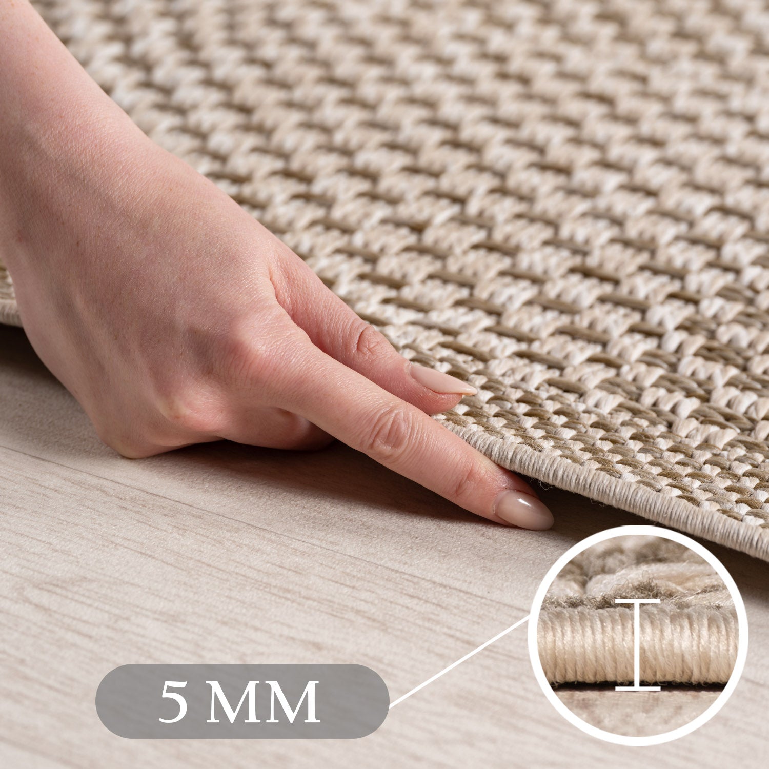 Tapis d'extérieur Carpettex, résistant aux intempéries, idéal pour la cuisine, le balcon et le salon, style bohème, beige - 2