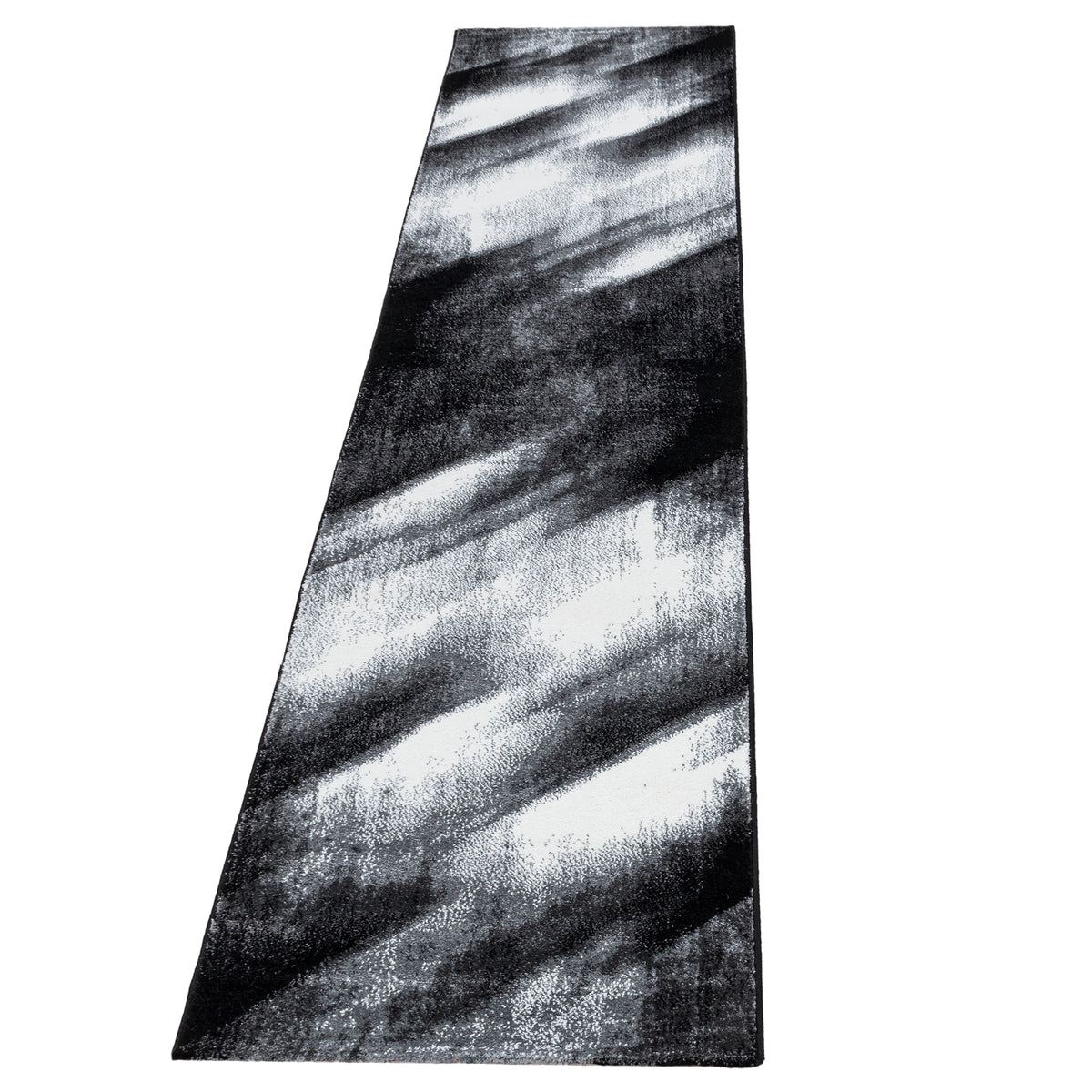 Kurzflor Bettumrandung Teppich 3-teilig Abstrakt Schatten meliert Grau Schwarz