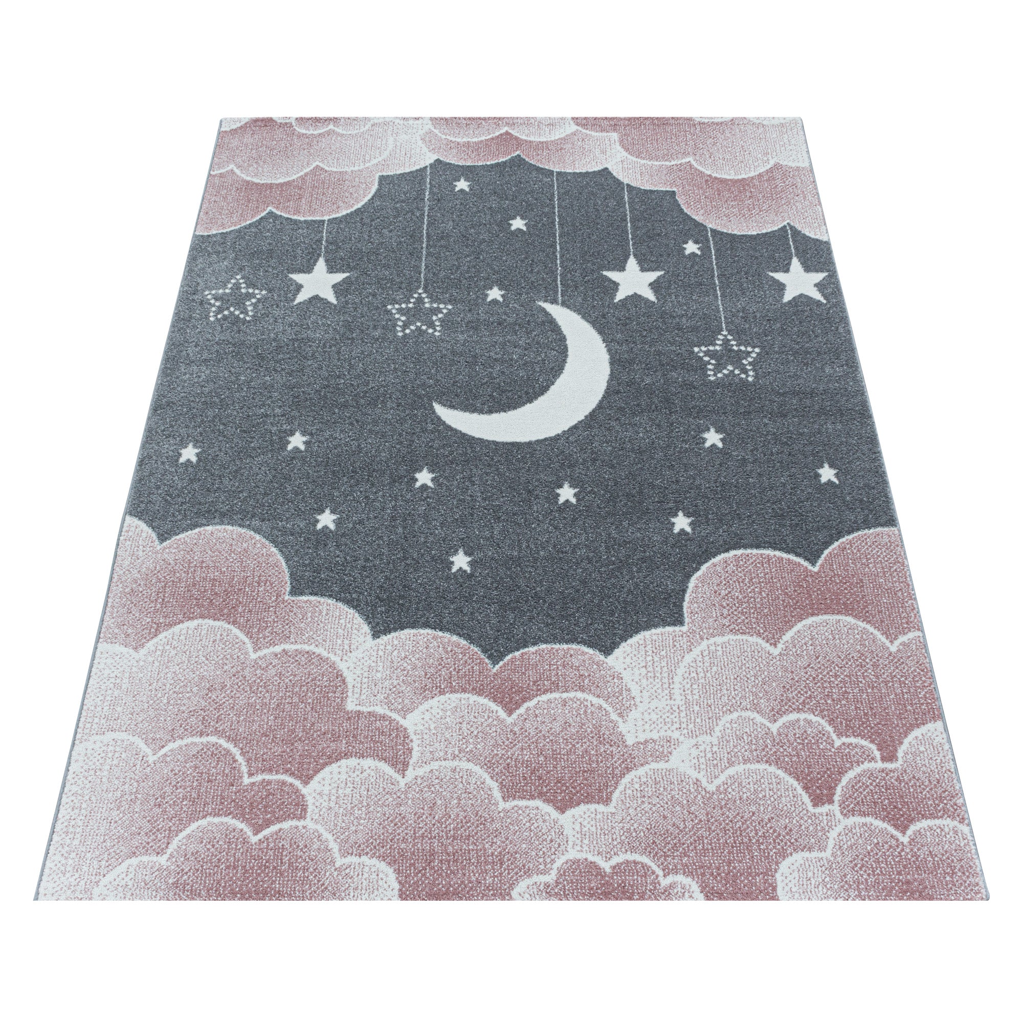 Tapis enfant design lune et étoiles tapis doux et facile d'entretien chambre d'enfant