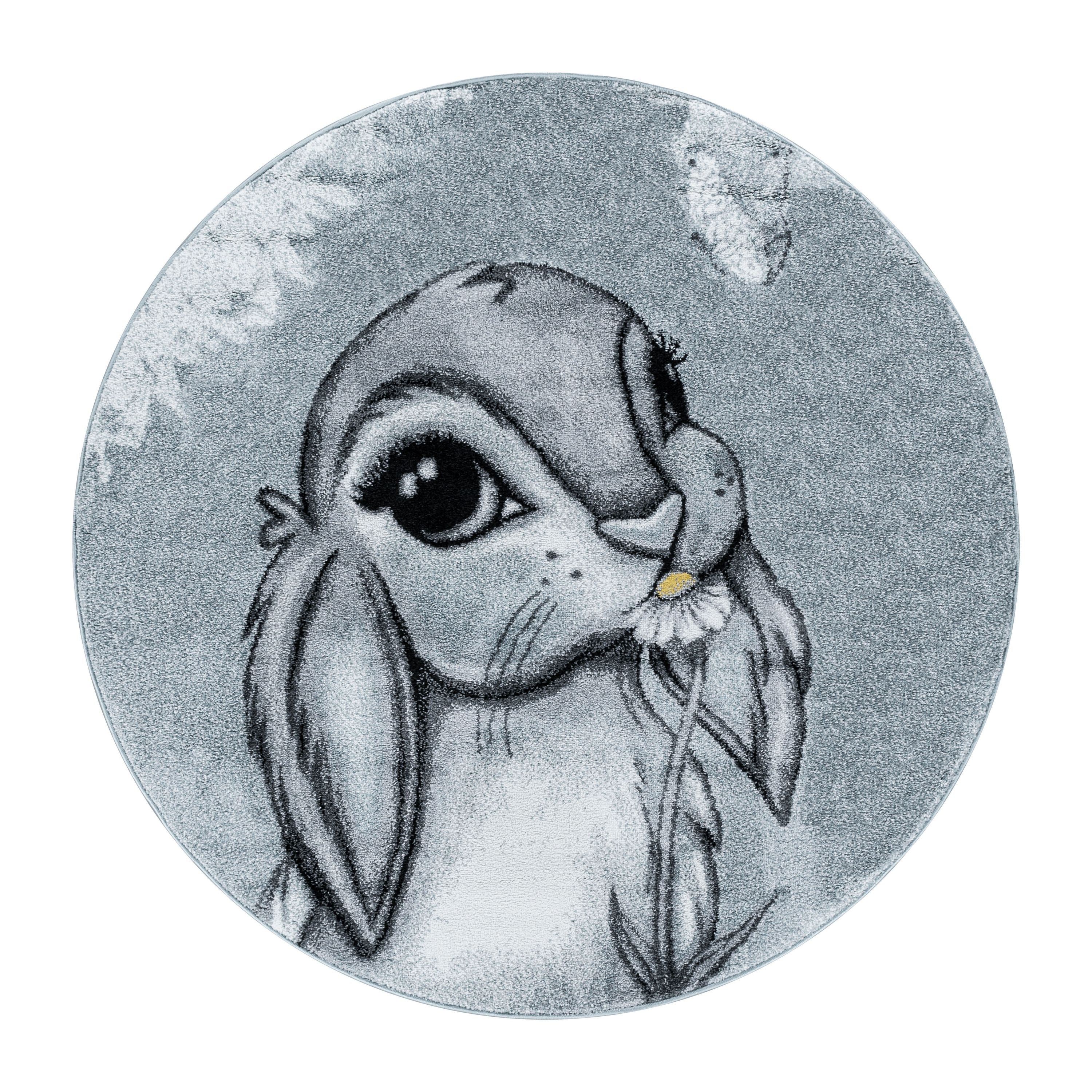 Children's Rug Cute Rabbit Design Modern Soft Easy Care Rug Children's Room