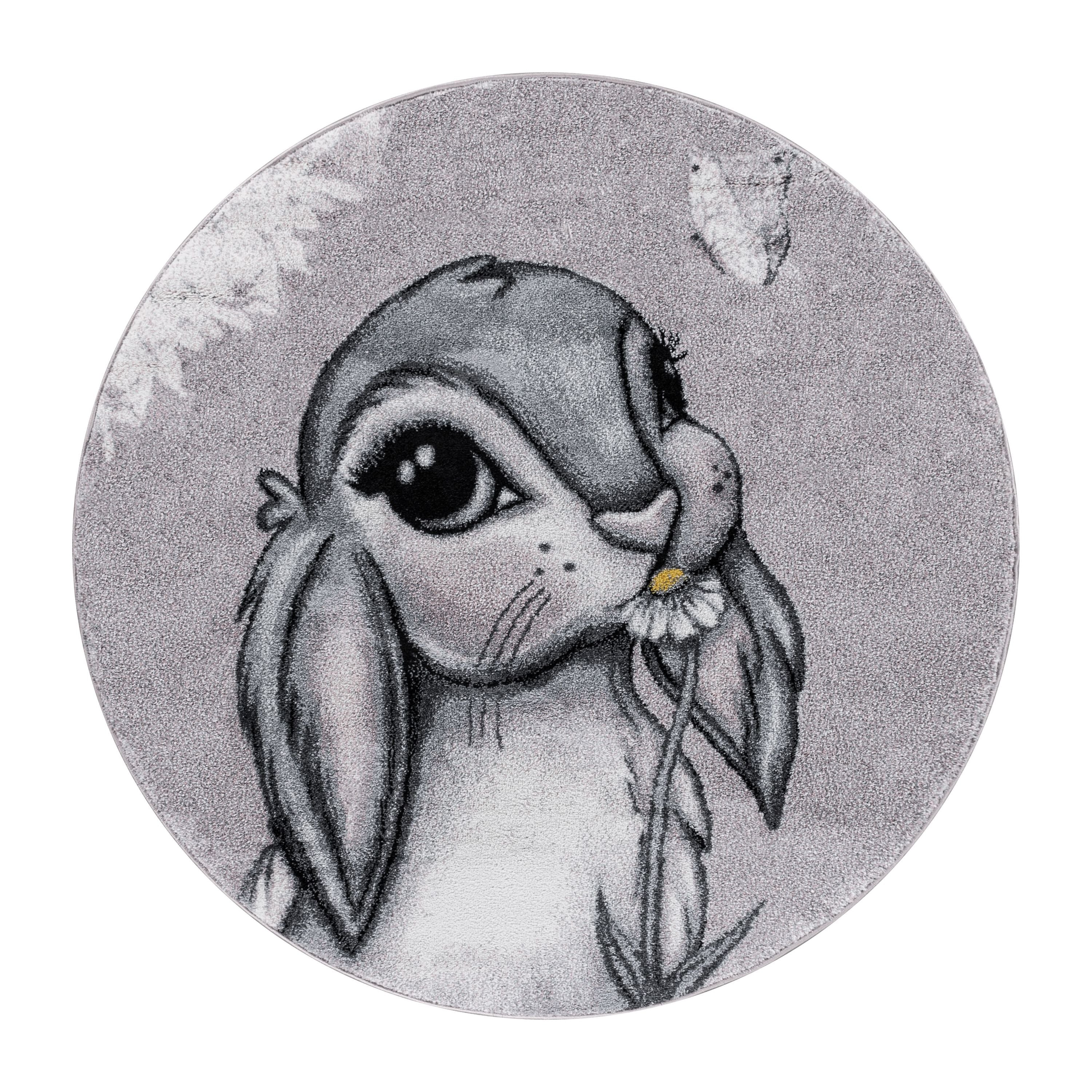 Tapis pour enfants, design lapin mignon, moderne, doux, facile d'entretien, chambre d'enfant